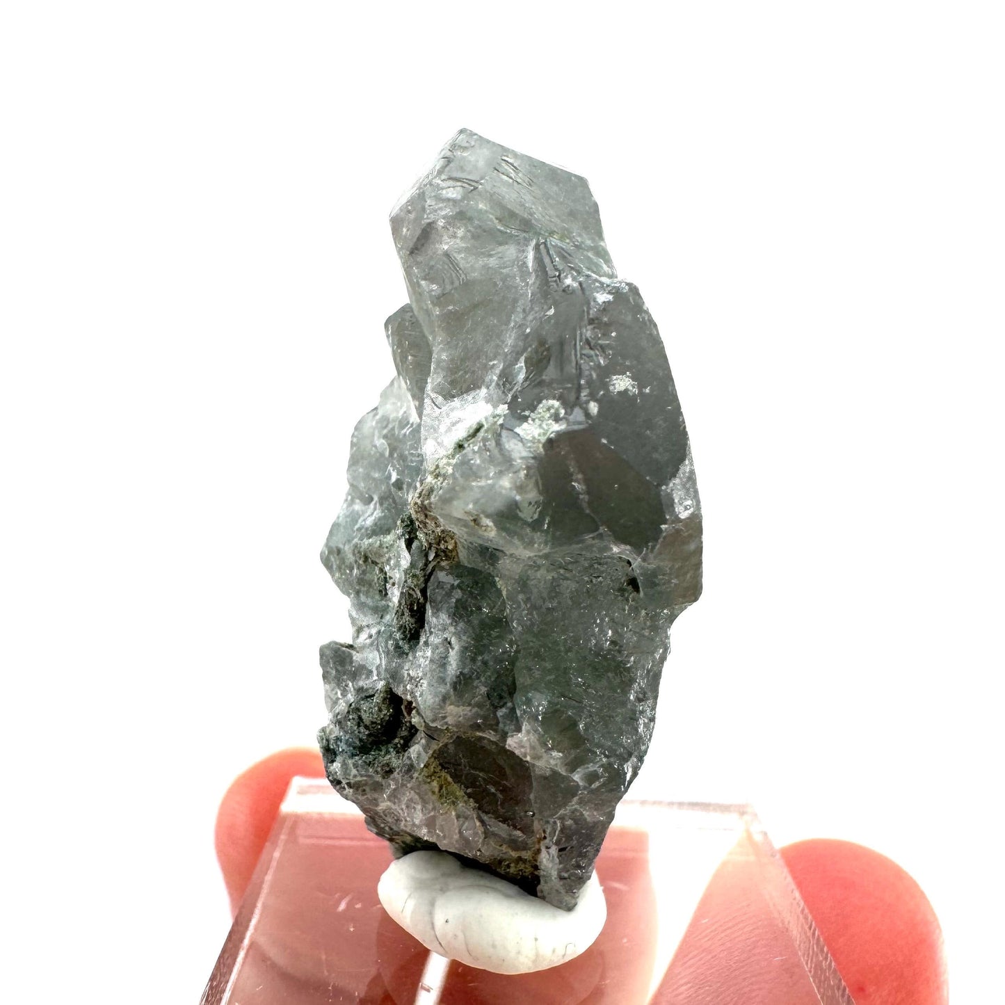 Fluorapatite with Actinolite Inclusions (Pakistan), natural green apatite, terminated apatite crystal, mineral specimen, rare gems