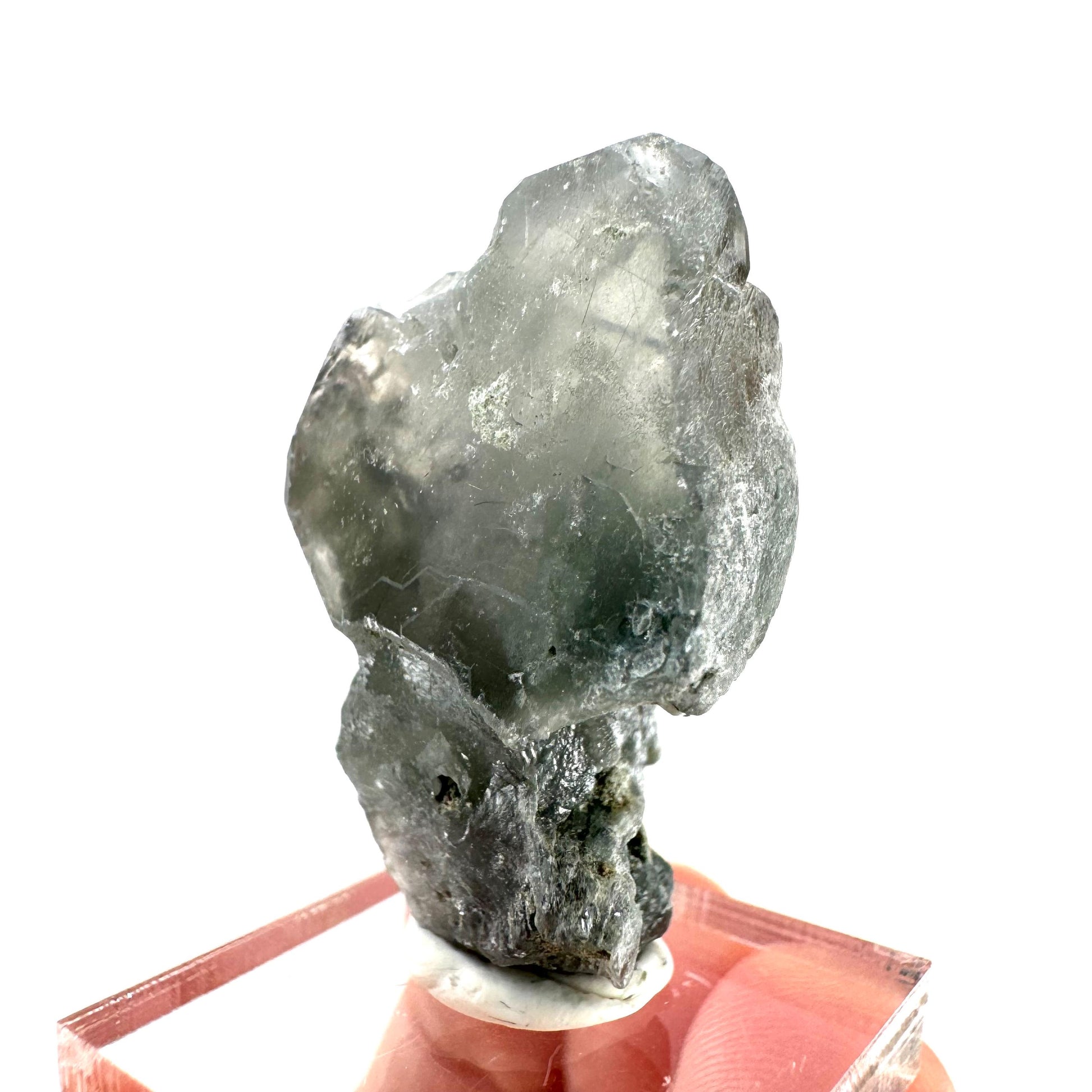 Fluorapatite with Actinolite Inclusions (Pakistan), natural green apatite, terminated apatite crystal, mineral specimen, rare gems