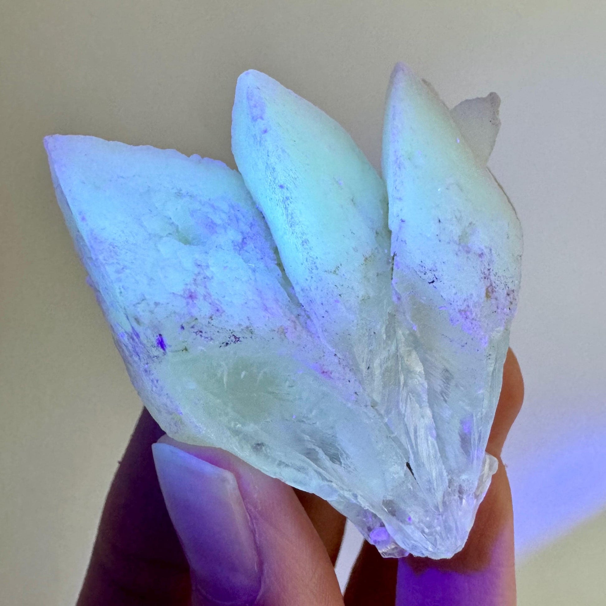 Fluorescent & Phosphorescent Calcite (Indonesia) | UV-reactive calcite, yellow calcite, calcite crystal, UV reactive crystal, crystals