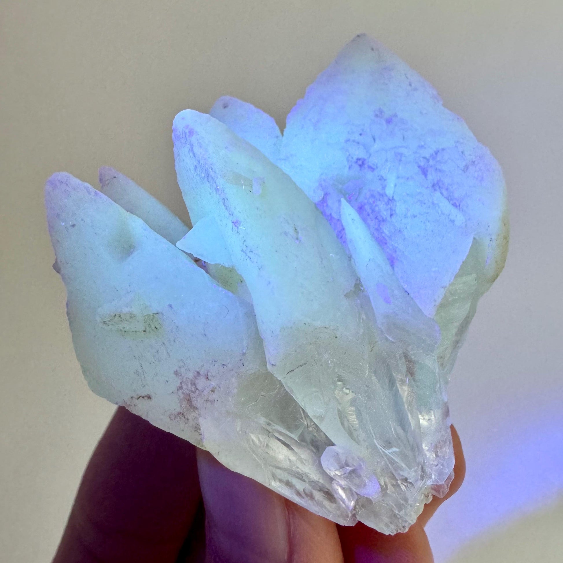 Fluorescent & Phosphorescent Calcite (Indonesia) | UV-reactive calcite, yellow calcite, calcite crystal, UV reactive crystal, crystals