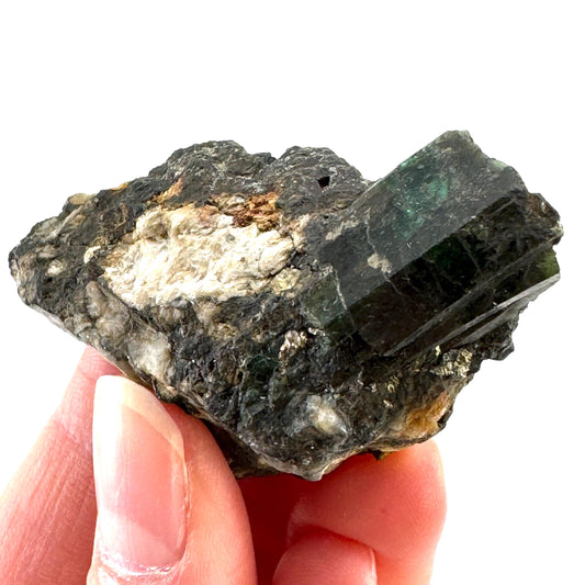 Natural Emerald on Matrix (Pakistan) | beryl var. emerald, green emerald, raw emerald, emerald crystal, mineral specimen