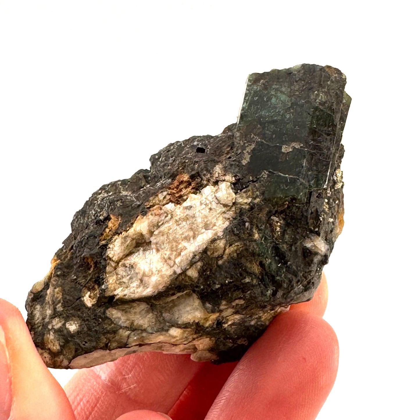 Natural Emerald on Matrix (Pakistan) | beryl var. emerald, green emerald, raw emerald, emerald crystal, mineral specimen