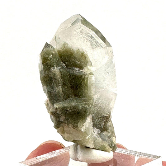 Green phantom quartz cluster (Pakistan) | green phantom quartz, chlorite quartz, green chlorite quartz