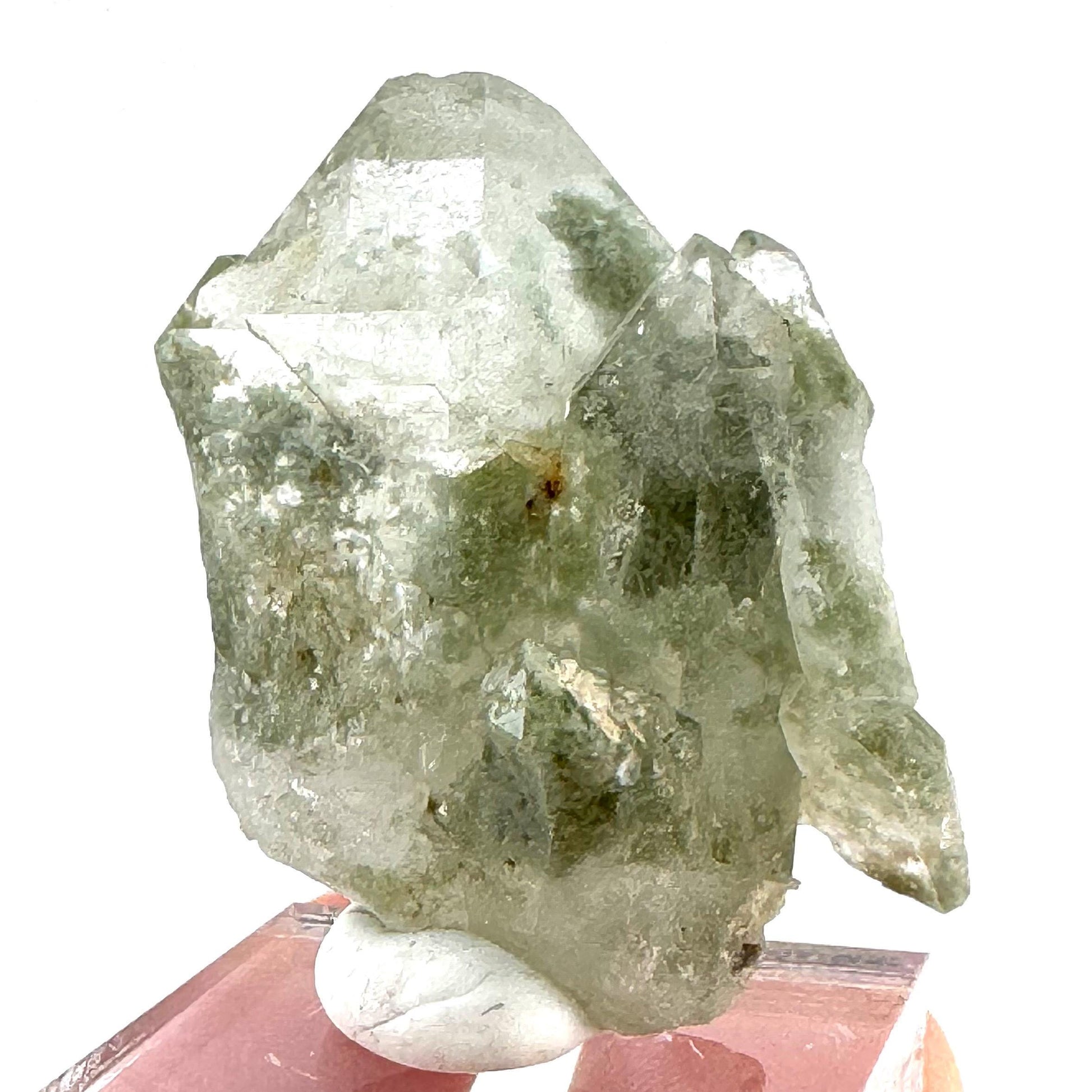 Green phantom quartz cluster (Pakistan) | green phantom quartz, chlorite quartz, green chlorite quartz