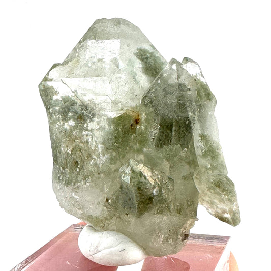 Green phantom quartz cluster (Pakistan) | green phantom quartz, chlorite quartz, green chlorite quartz