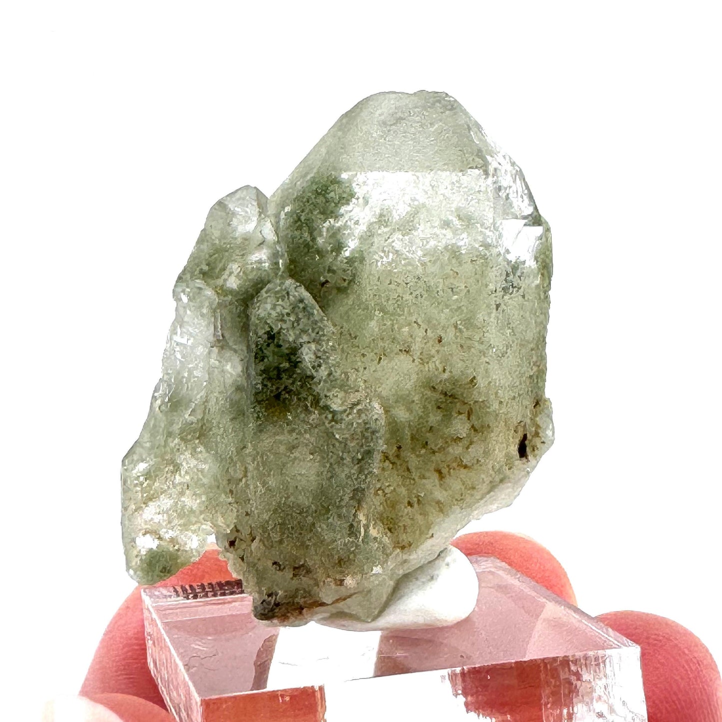 Green phantom quartz cluster (Pakistan) | green phantom quartz, chlorite quartz, green chlorite quartz