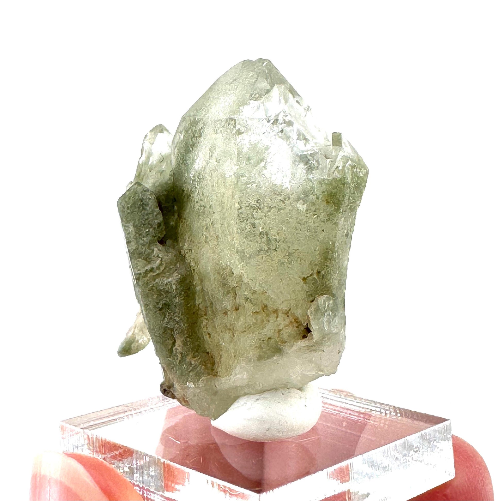 Green phantom quartz cluster (Pakistan) | green phantom quartz, chlorite quartz, green chlorite quartz
