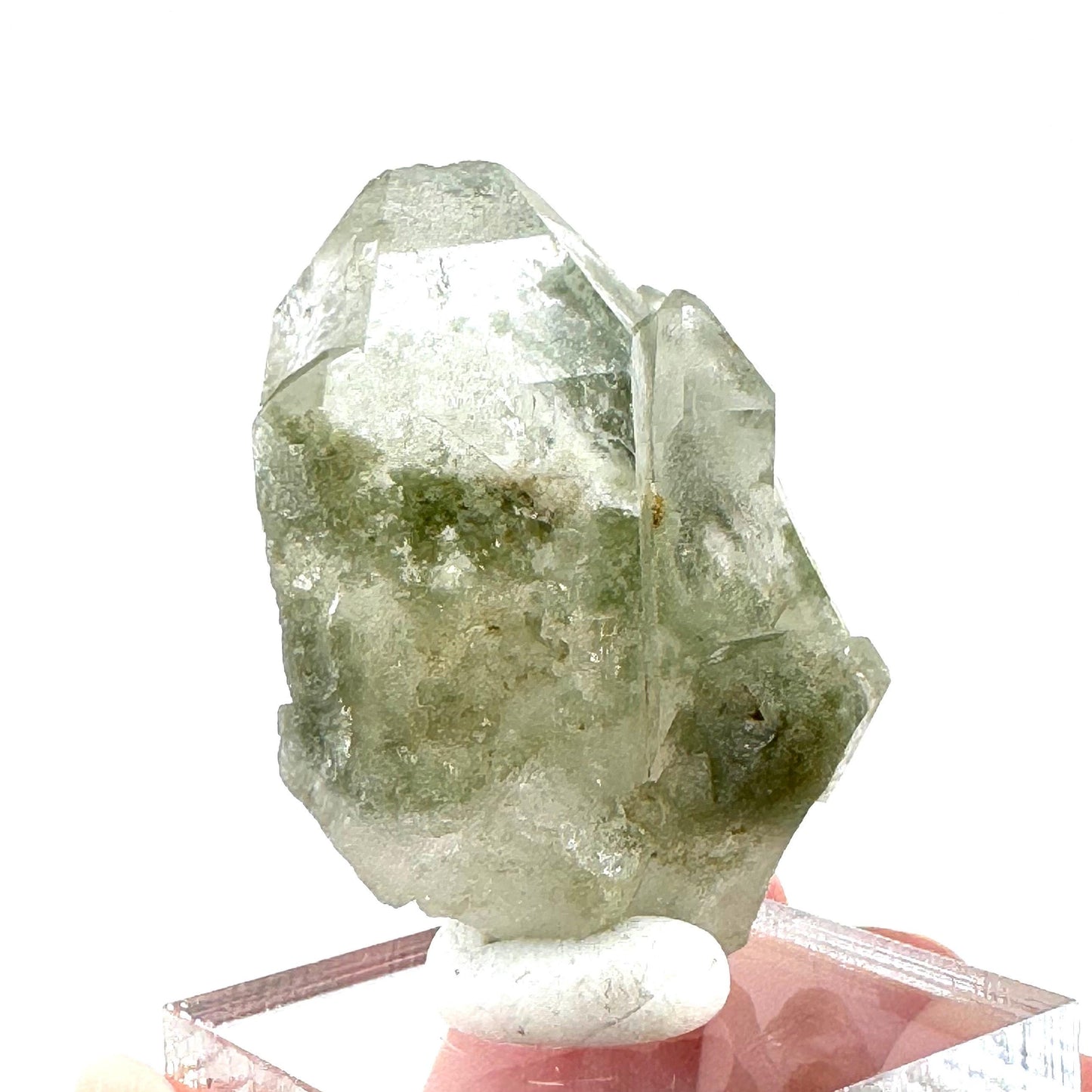 Green phantom quartz cluster (Pakistan) | green phantom quartz, chlorite quartz, green chlorite quartz