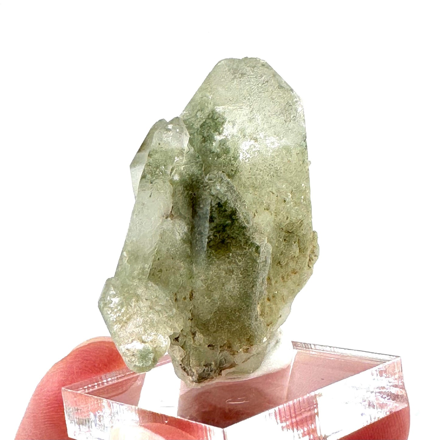 Green phantom quartz cluster (Pakistan) | green phantom quartz, chlorite quartz, green chlorite quartz