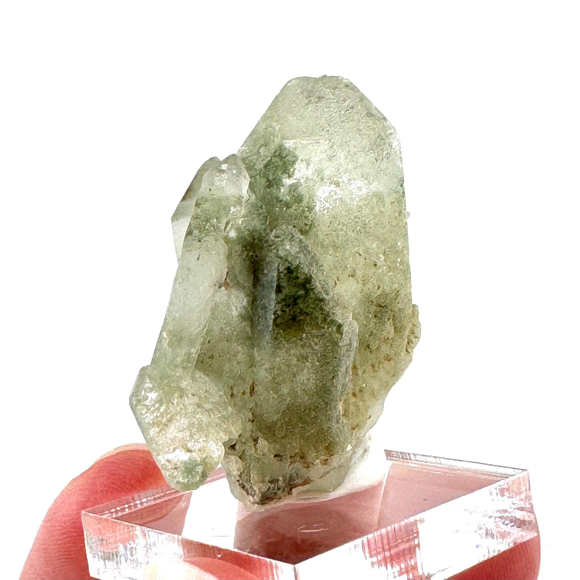 Green phantom quartz cluster (Pakistan) | green phantom quartz, chlorite quartz, green chlorite quartz