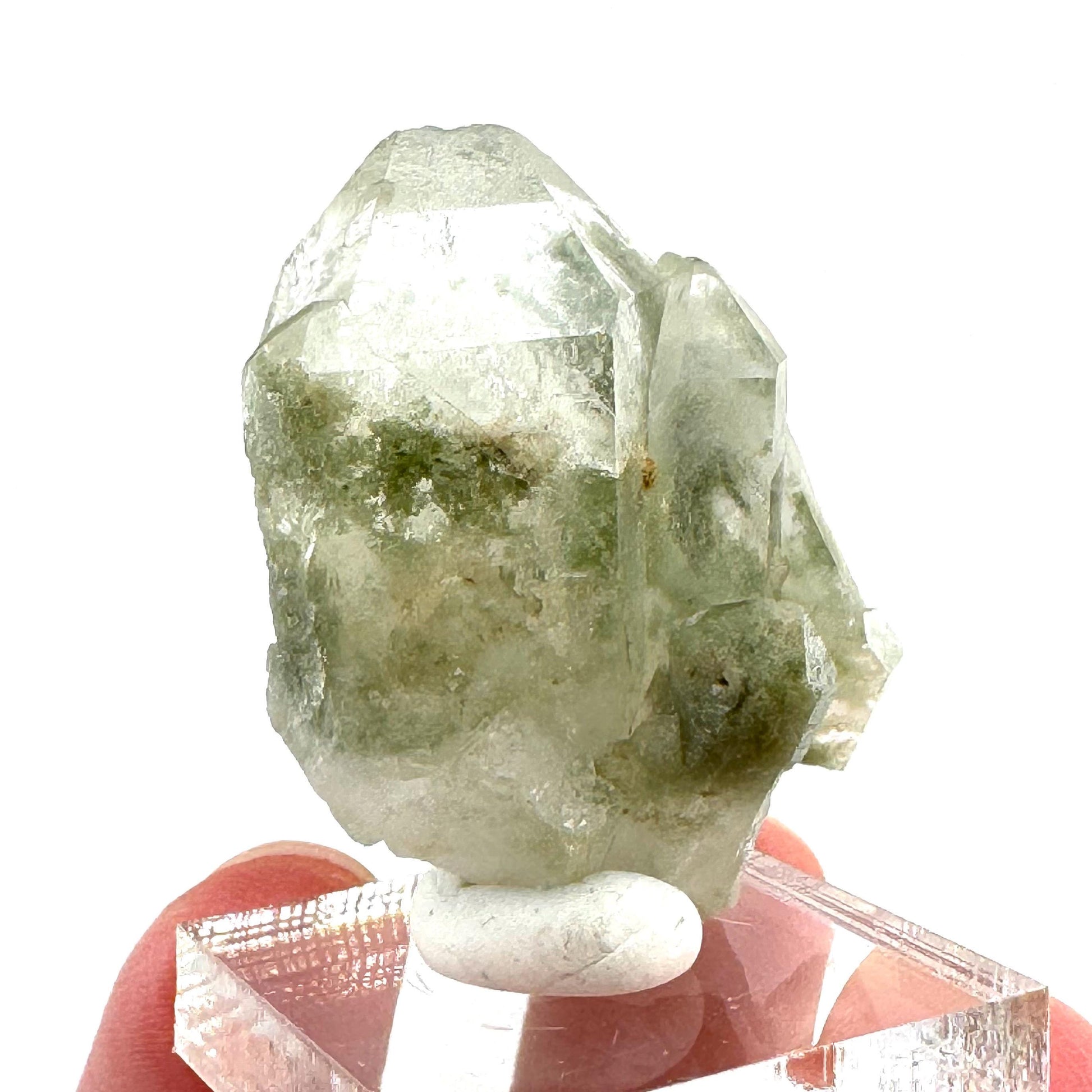 Green phantom quartz cluster (Pakistan) | green phantom quartz, chlorite quartz, green chlorite quartz