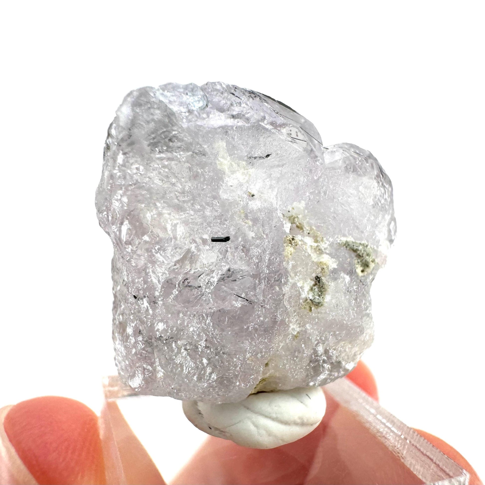 Fluorapatite with Actinolite Inclusions (Pakistan), natural green apatite, terminated apatite crystal, mineral specimen, rare gems