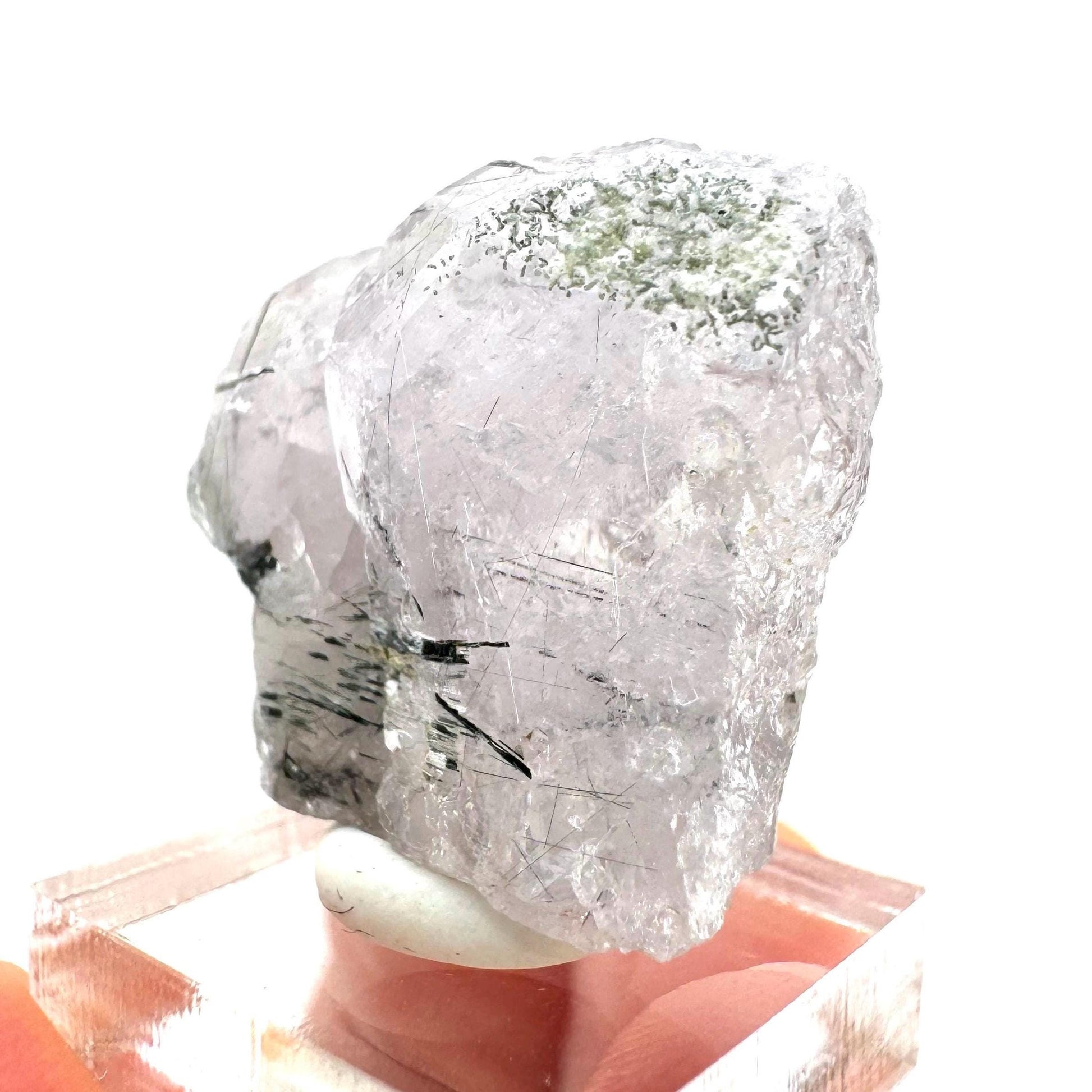 Fluorapatite with Actinolite Inclusions (Pakistan), natural green apatite, terminated apatite crystal, mineral specimen, rare gems
