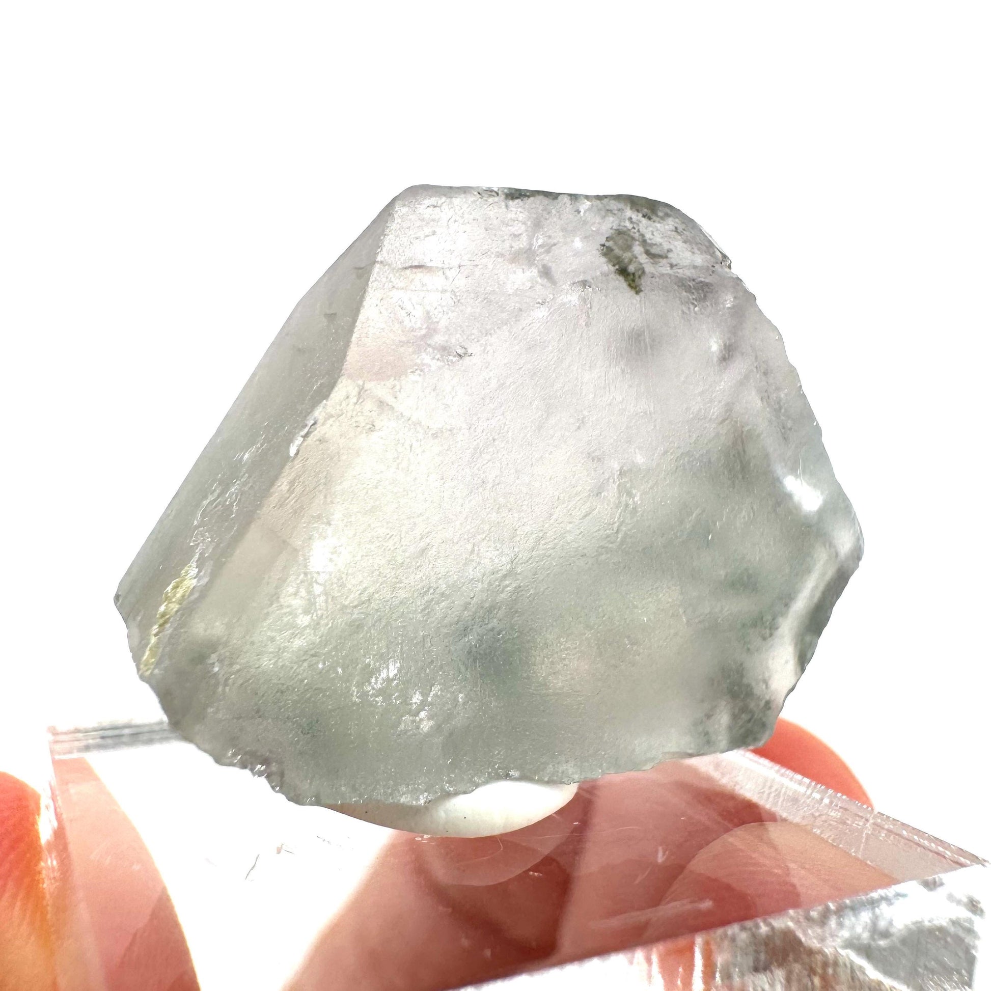 Fluorapatite with Actinolite Inclusions (Pakistan), natural green apatite, terminated apatite crystal, mineral specimen, rare gems