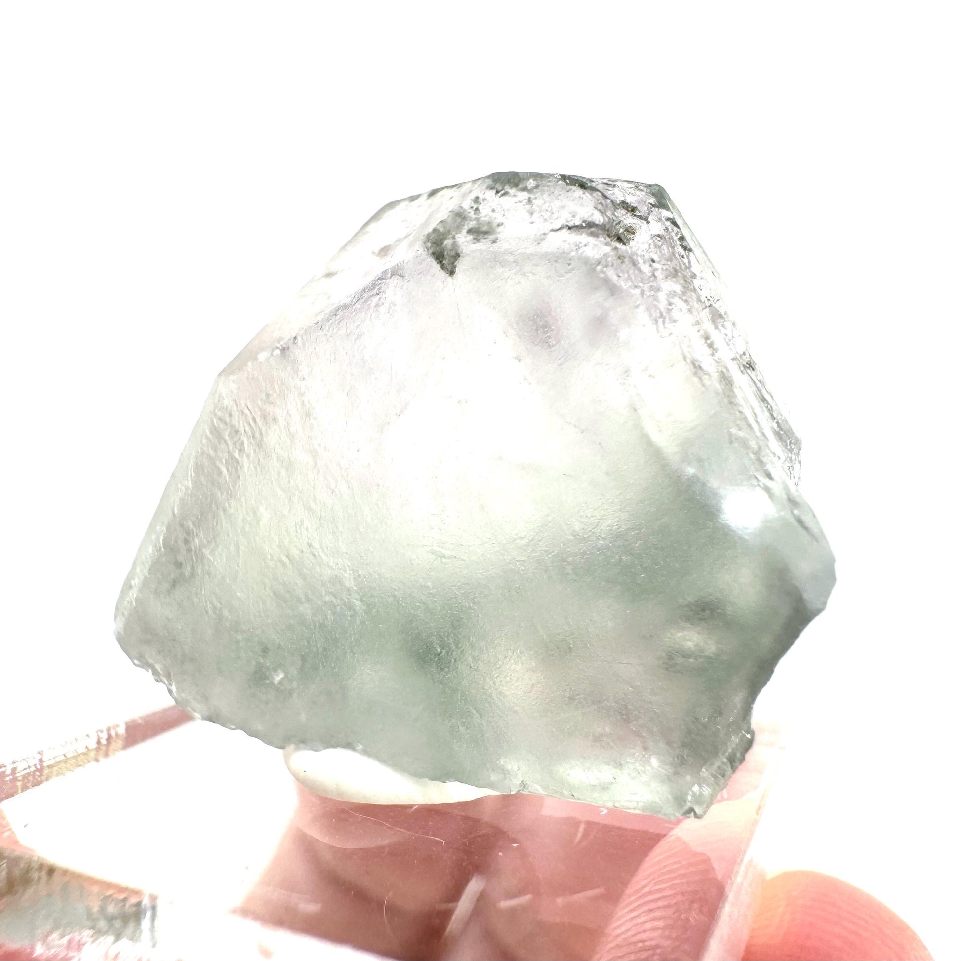 Fluorapatite with Actinolite Inclusions (Pakistan), natural green apatite, terminated apatite crystal, mineral specimen, rare gems