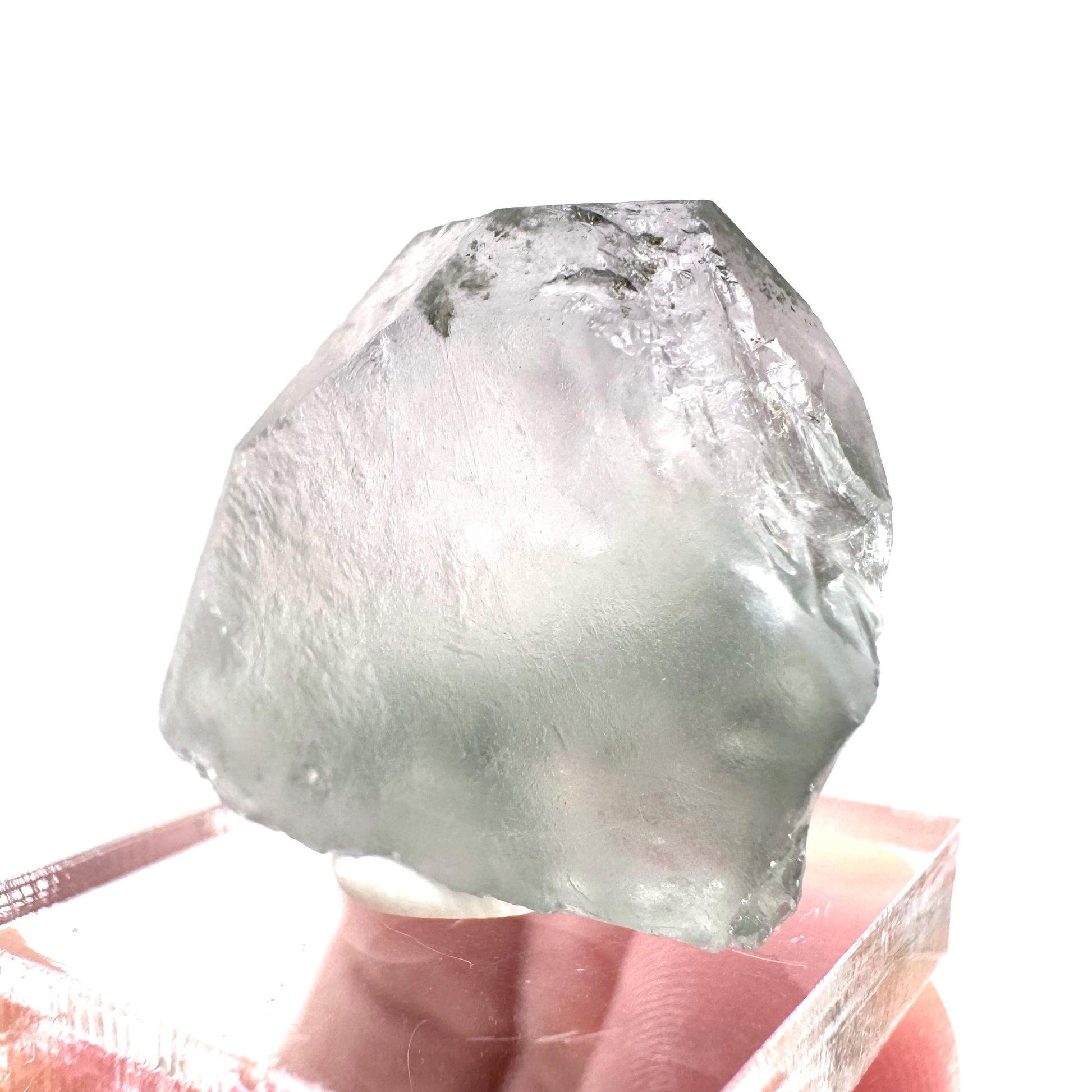 Fluorapatite with Actinolite Inclusions (Pakistan), natural green apatite, terminated apatite crystal, mineral specimen, rare gems