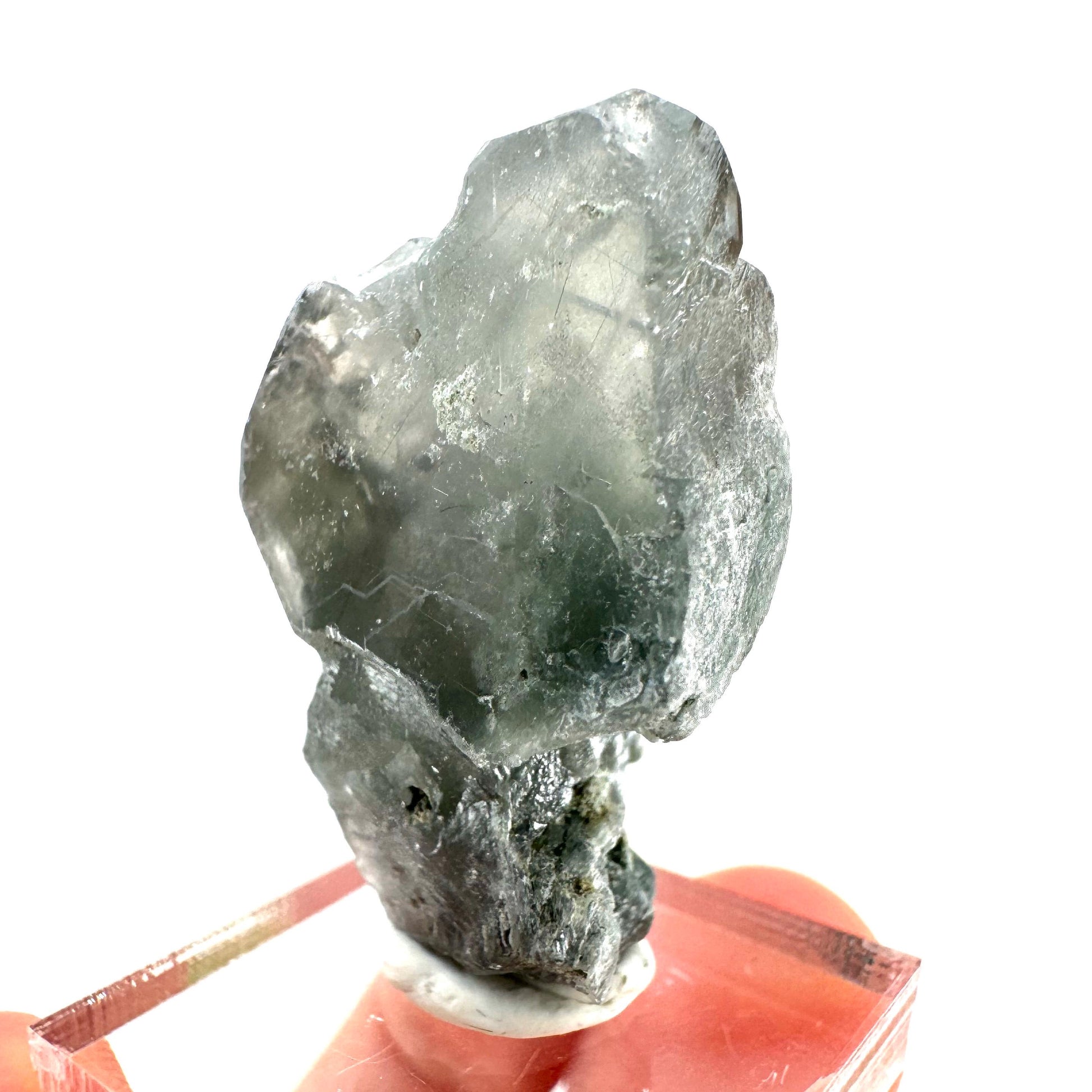 Fluorapatite with Actinolite Inclusions (Pakistan), natural green apatite, terminated apatite crystal, mineral specimen, rare gems
