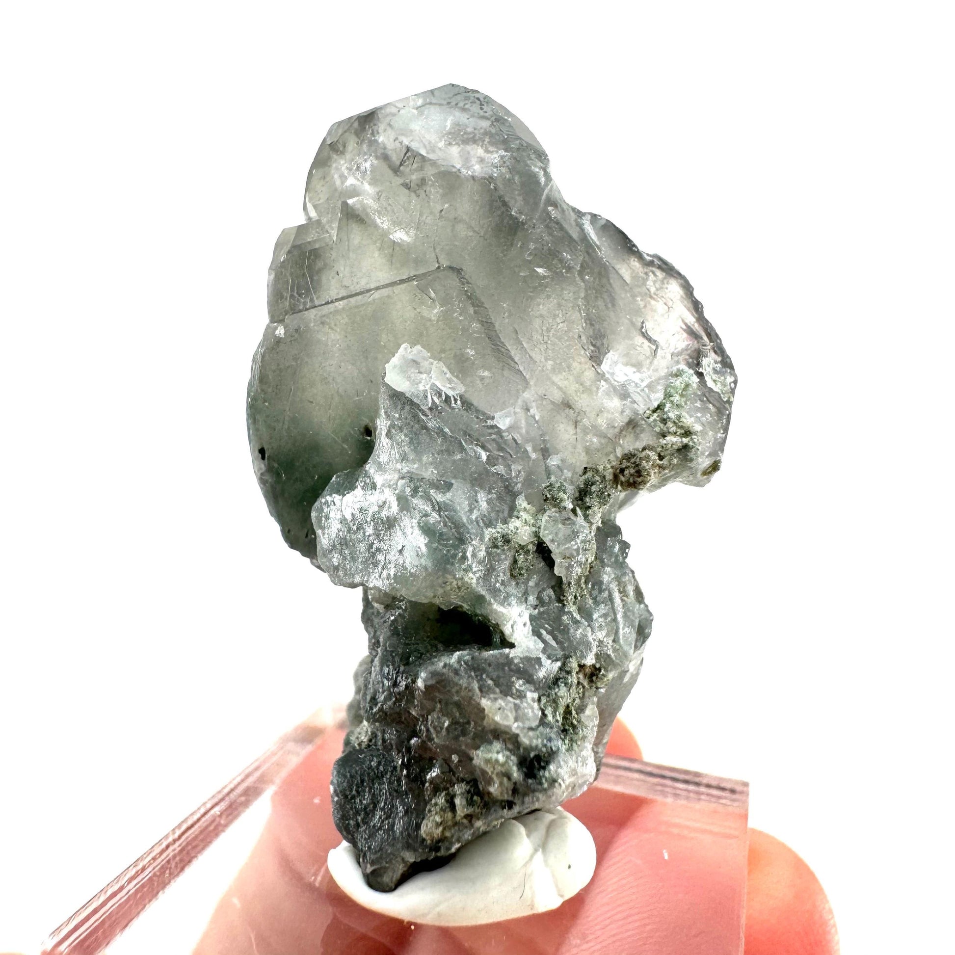 Fluorapatite with Actinolite Inclusions (Pakistan), natural green apatite, terminated apatite crystal, mineral specimen, rare gems