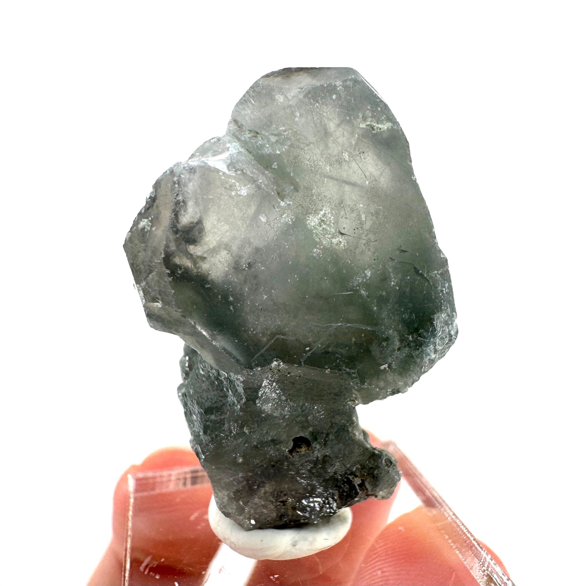 Fluorapatite with Actinolite Inclusions (Pakistan), natural green apatite, terminated apatite crystal, mineral specimen, rare gems