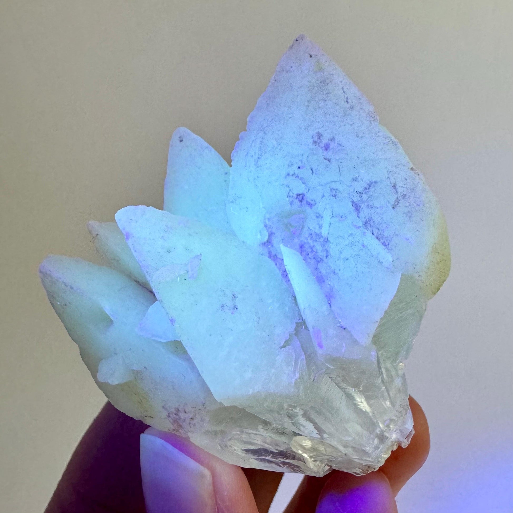 Fluorescent & Phosphorescent Calcite (Indonesia) | UV-reactive calcite, yellow calcite, calcite crystal, UV reactive crystal, crystals