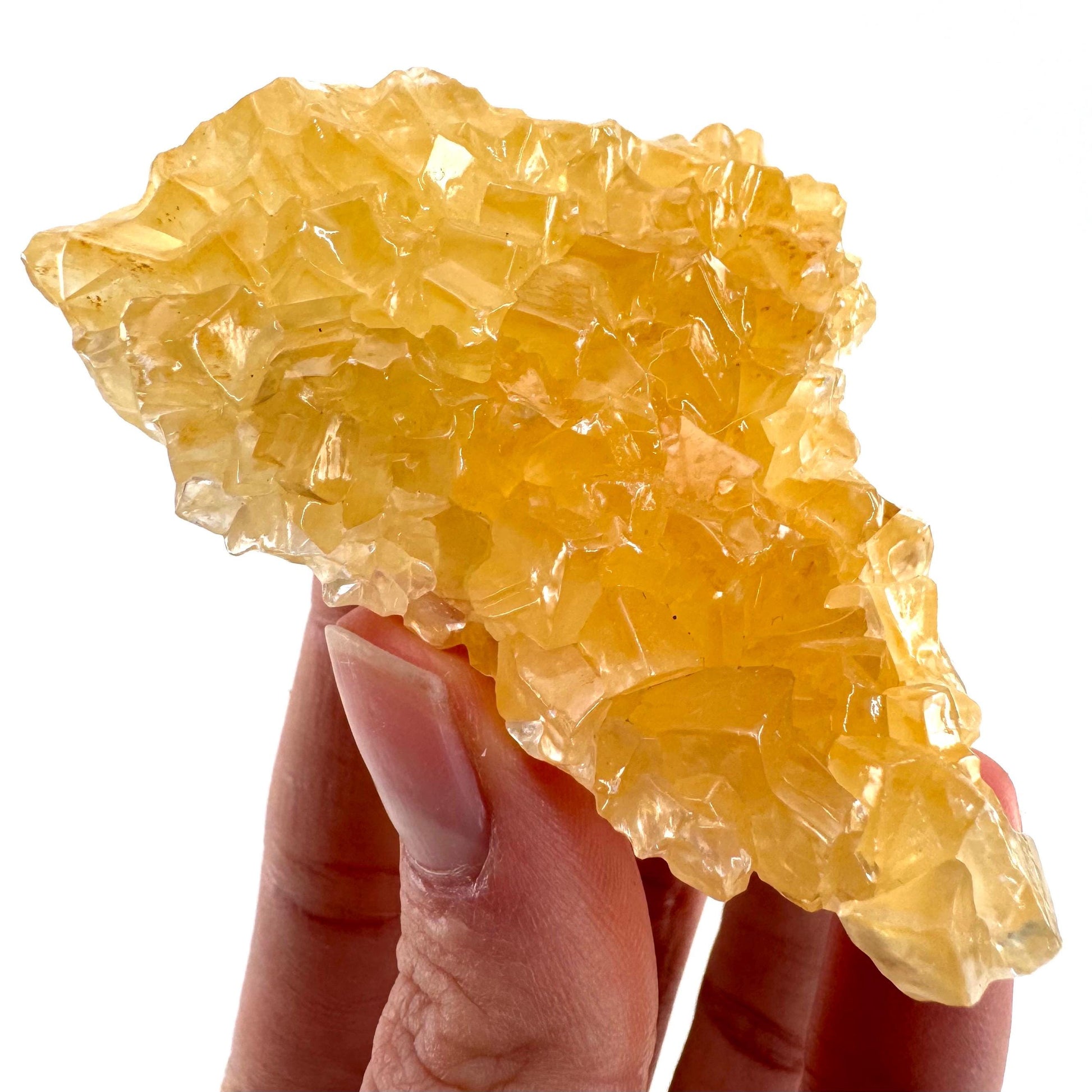 Fluorescent & Phosphorescent Calcite (Indonesia) | UV-reactive calcite, yellow calcite, calcite crystal, UV reactive crystal, crystals