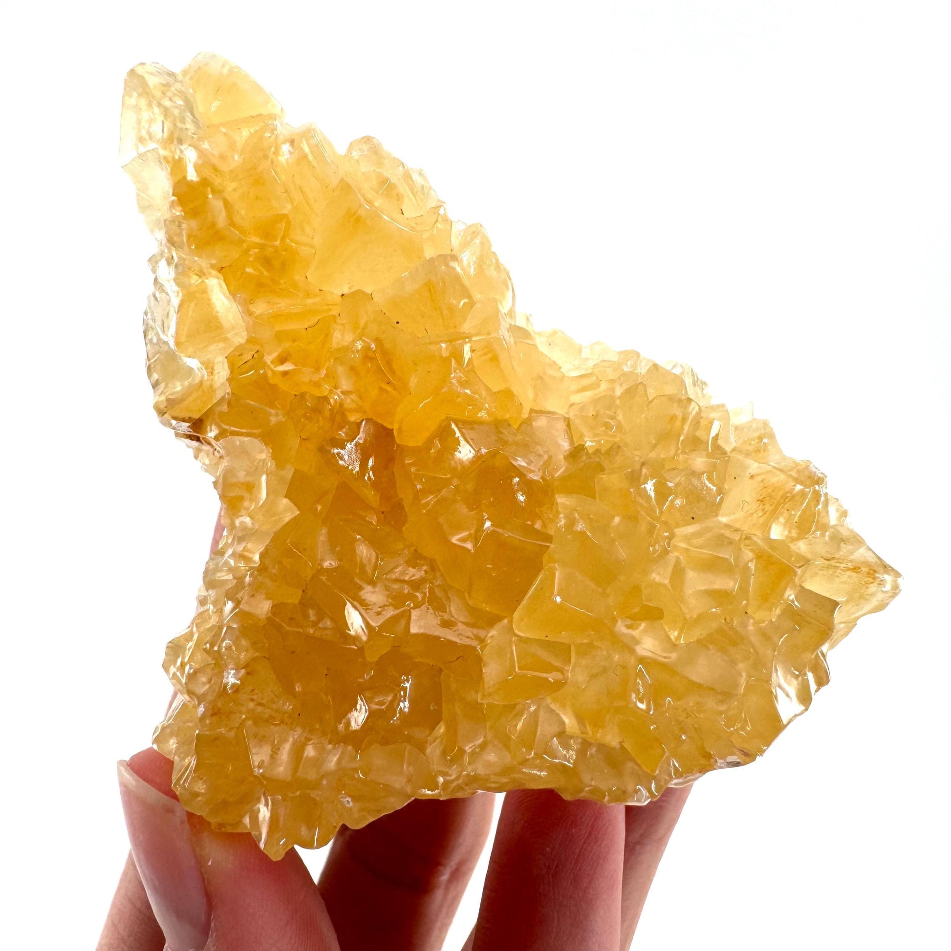 Fluorescent & Phosphorescent Calcite (Indonesia) | UV-reactive calcite, yellow calcite, calcite crystal, UV reactive crystal, crystals