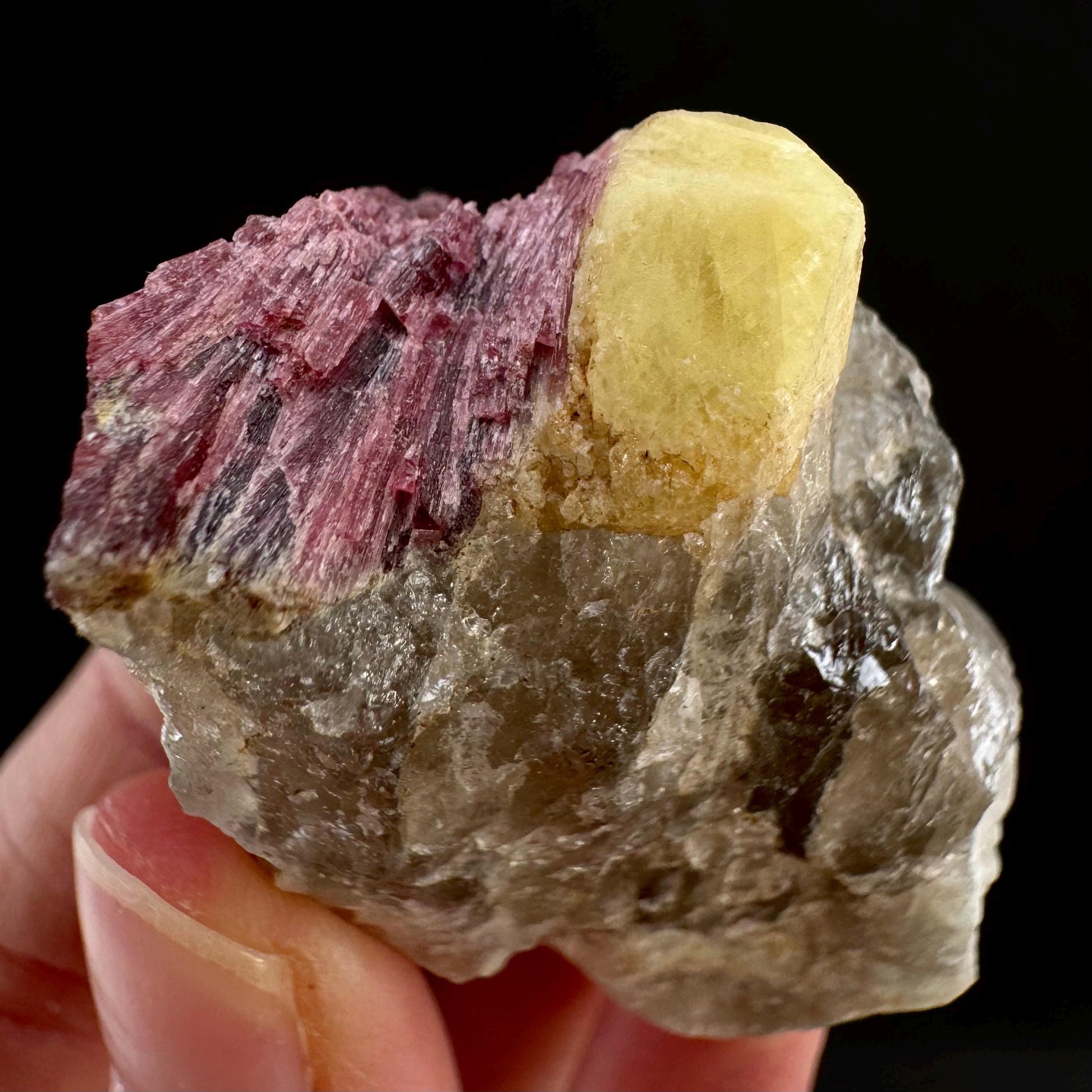 Rare! Londonite with Liddicoatite on Matrix (Madagascar) | rare minerals, mineral specimen, rare crystals