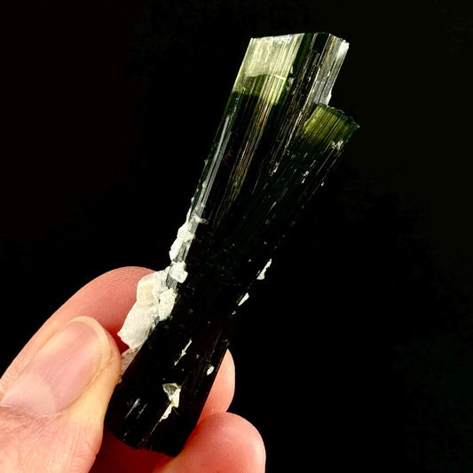 Green Cap Tourmaline with Albite (Pakistan) | raw tourmaline, green tourmaline, tourmaline crystal, rare minerals, rare crystals