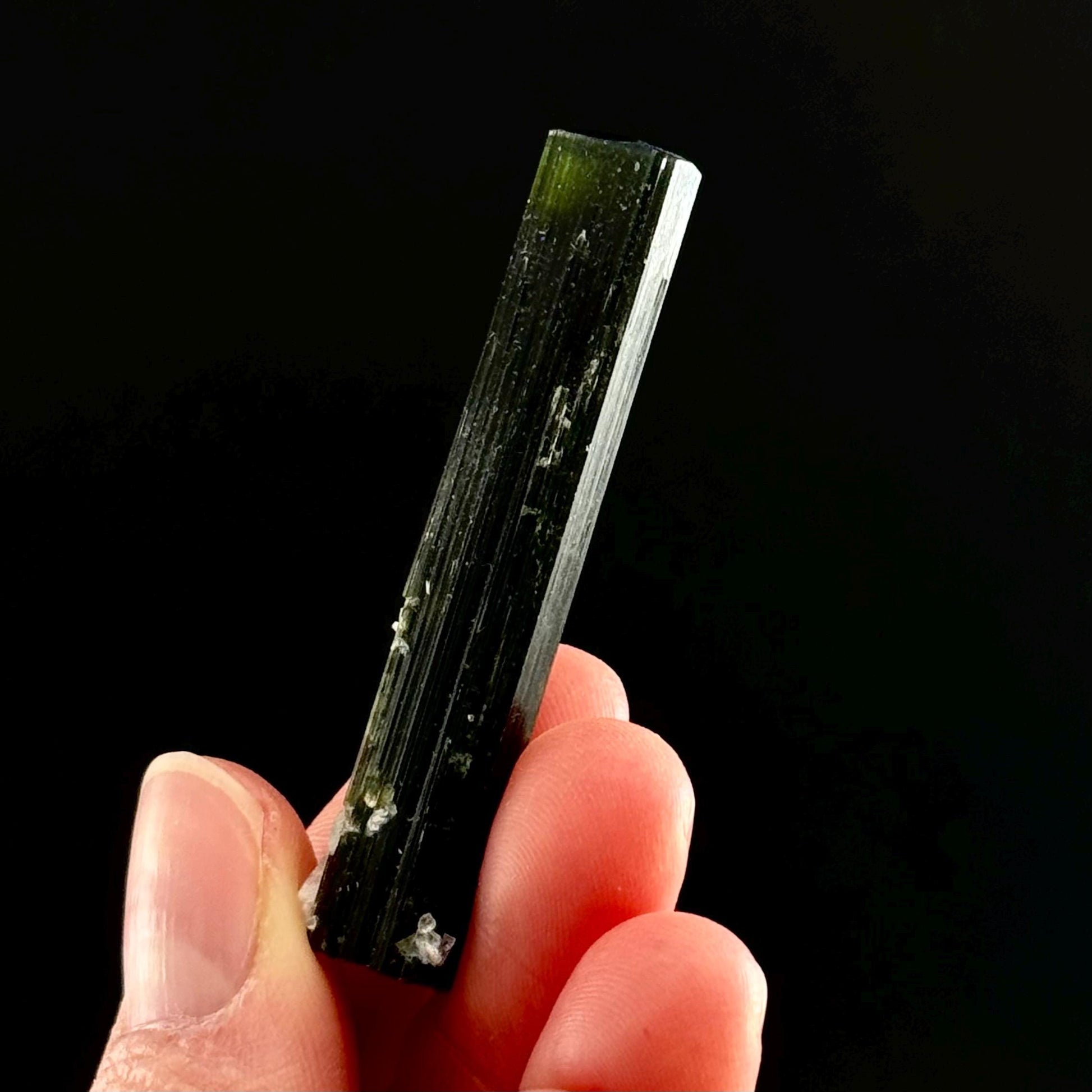 Green Cap Tourmaline with Albite (Pakistan) | raw tourmaline, green tourmaline, tourmaline crystal, rare minerals, rare crystals
