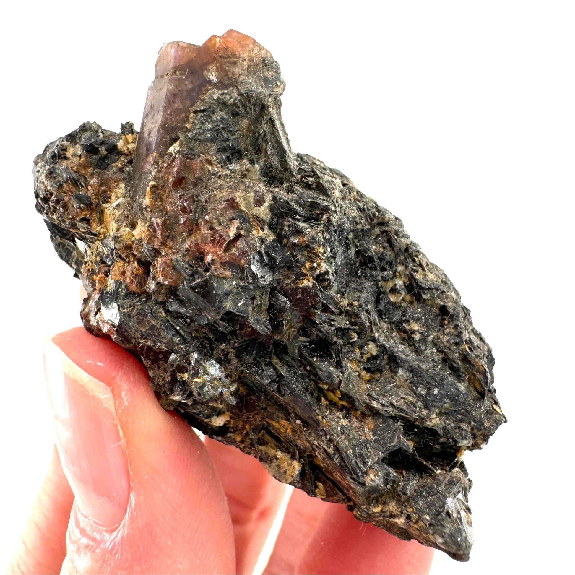 Sapphire on Matrix (Madagascar) | natural blue sapphire, purple sapphire, corundum var. sapphire, mineral specimen, rare crystals