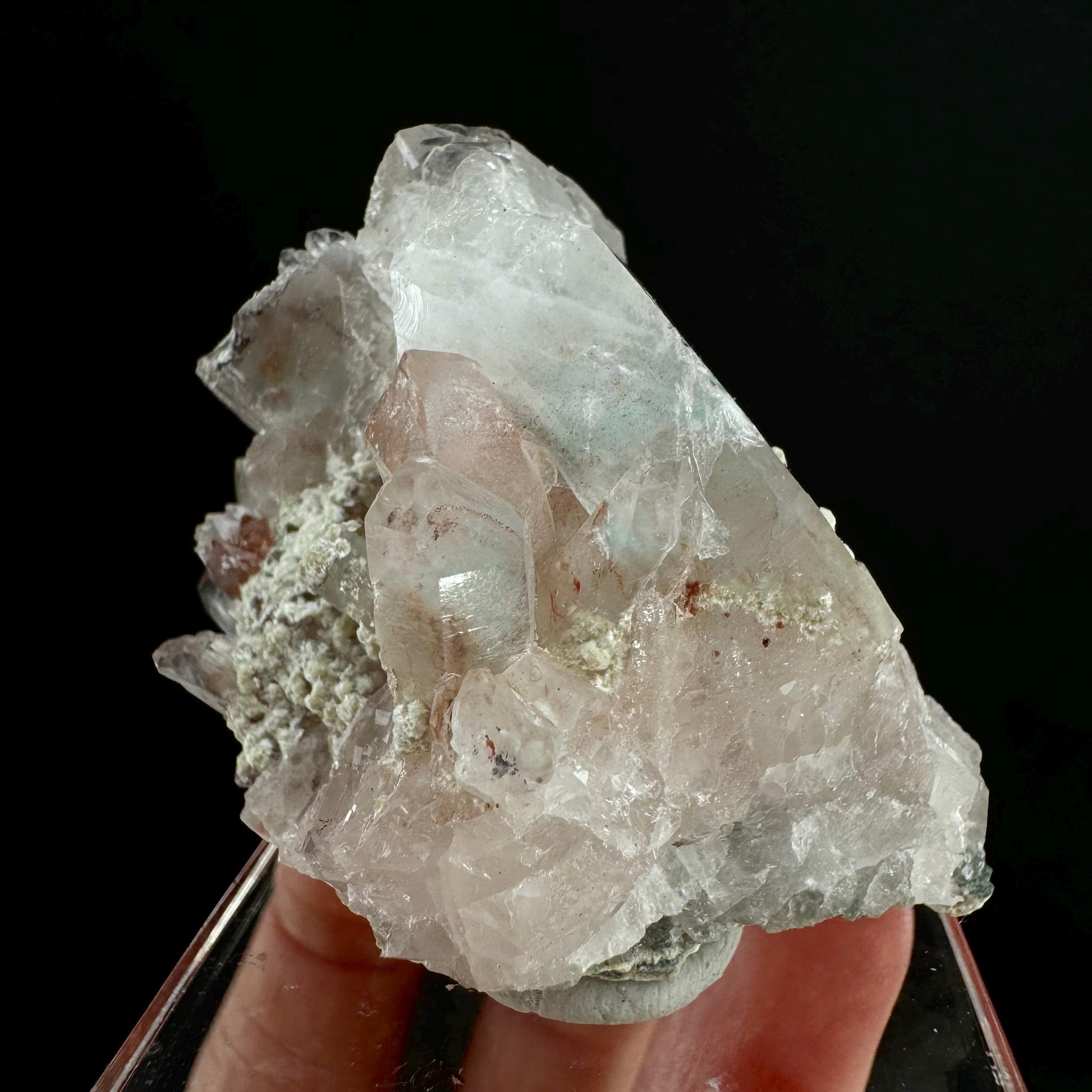 Rare! Ajoite, Copper, & Kaolinite Included Quartz (South Africa) | ajoite quartz, blue quartz, rare minerals, terminated ajoite quartz