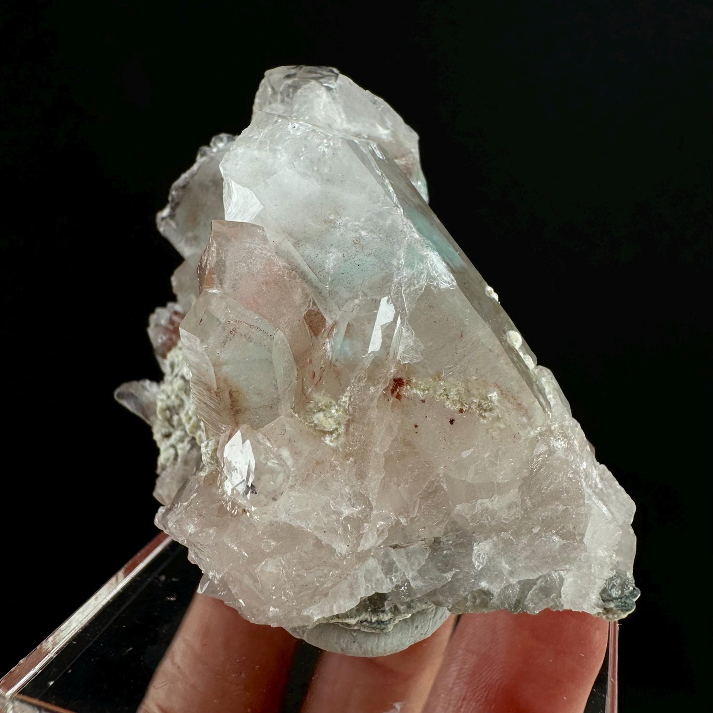 Rare! Ajoite, Copper, & Kaolinite Included Quartz (South Africa) | ajoite quartz, blue quartz, rare minerals, terminated ajoite quartz