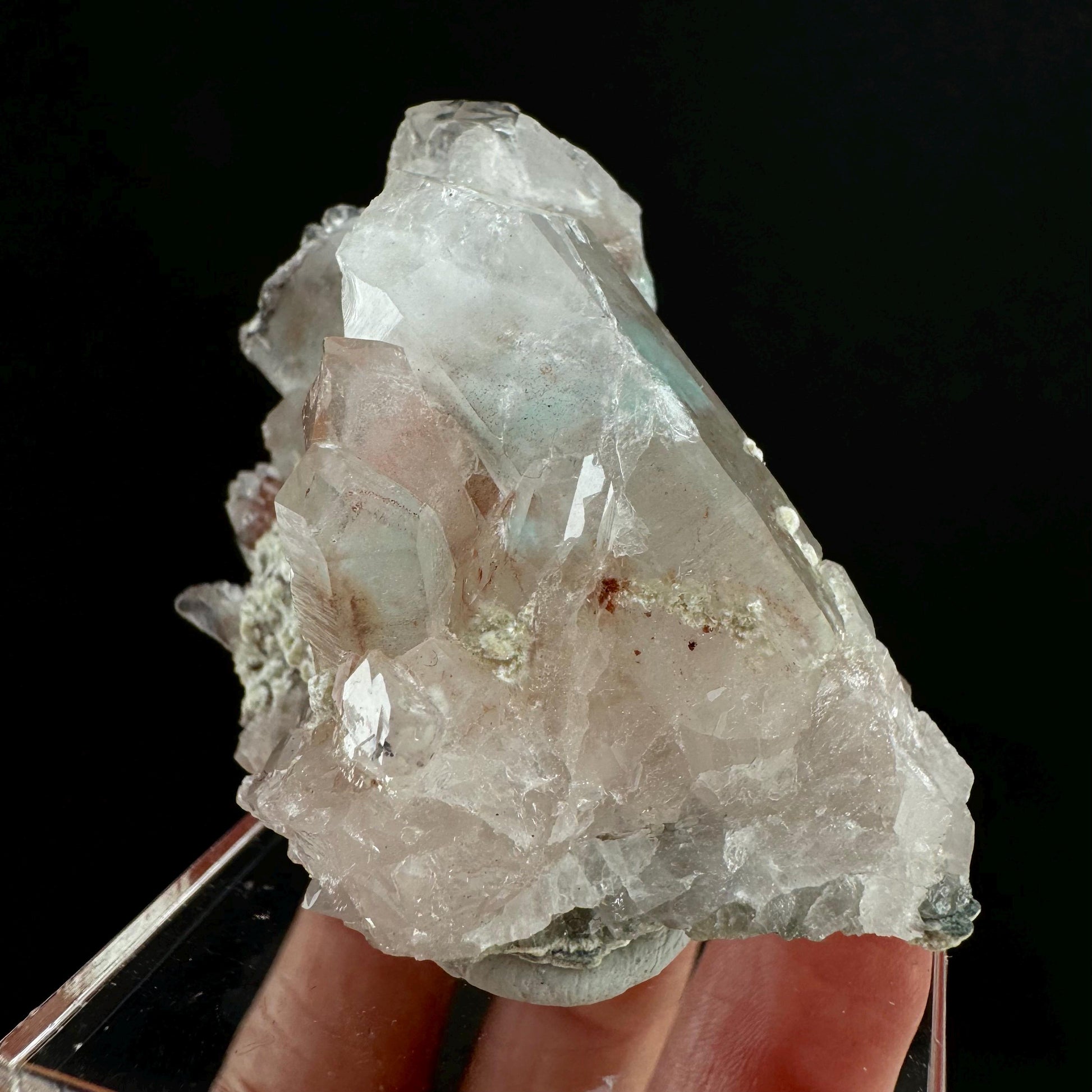 Rare! Ajoite, Copper, & Kaolinite Included Quartz (South Africa) | ajoite quartz, blue quartz, rare minerals, terminated ajoite quartz