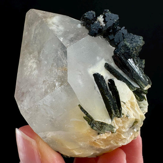 Yellow Bone Quartz & Epidote (Pakistan) | bone quartz, epidote quartz, green epidote, mango quartz