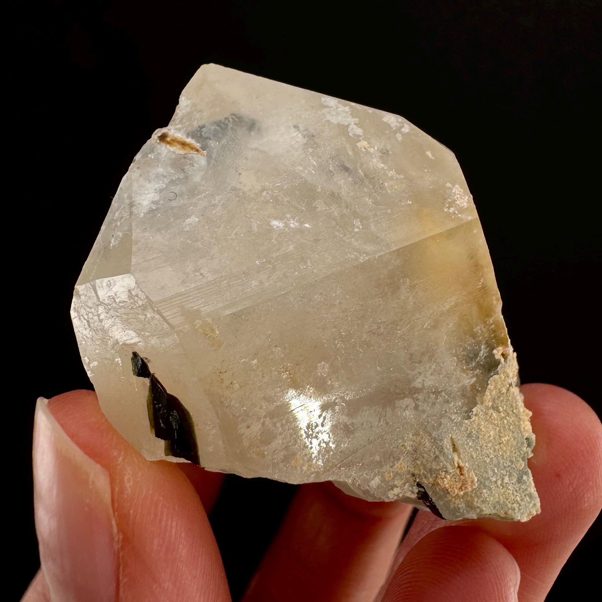 Yellow Bone Quartz & Epidote (Pakistan) | bone quartz, epidote quartz, green epidote, mango quartz