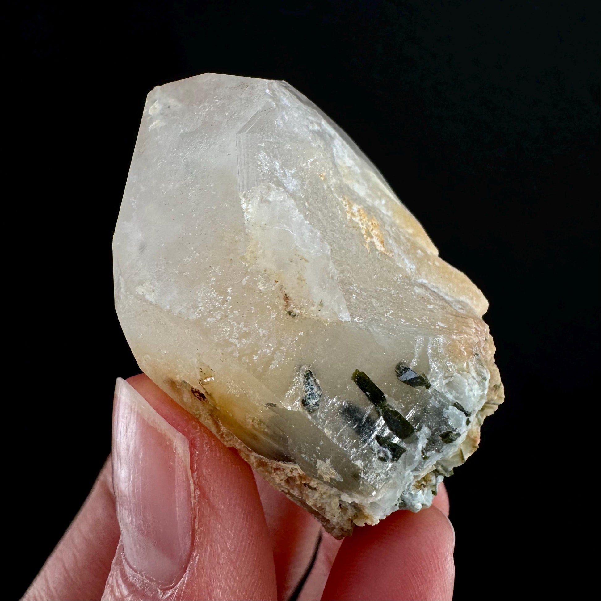 Yellow Bone Quartz & Epidote (Pakistan) | bone quartz, epidote quartz, green epidote, mango quartz