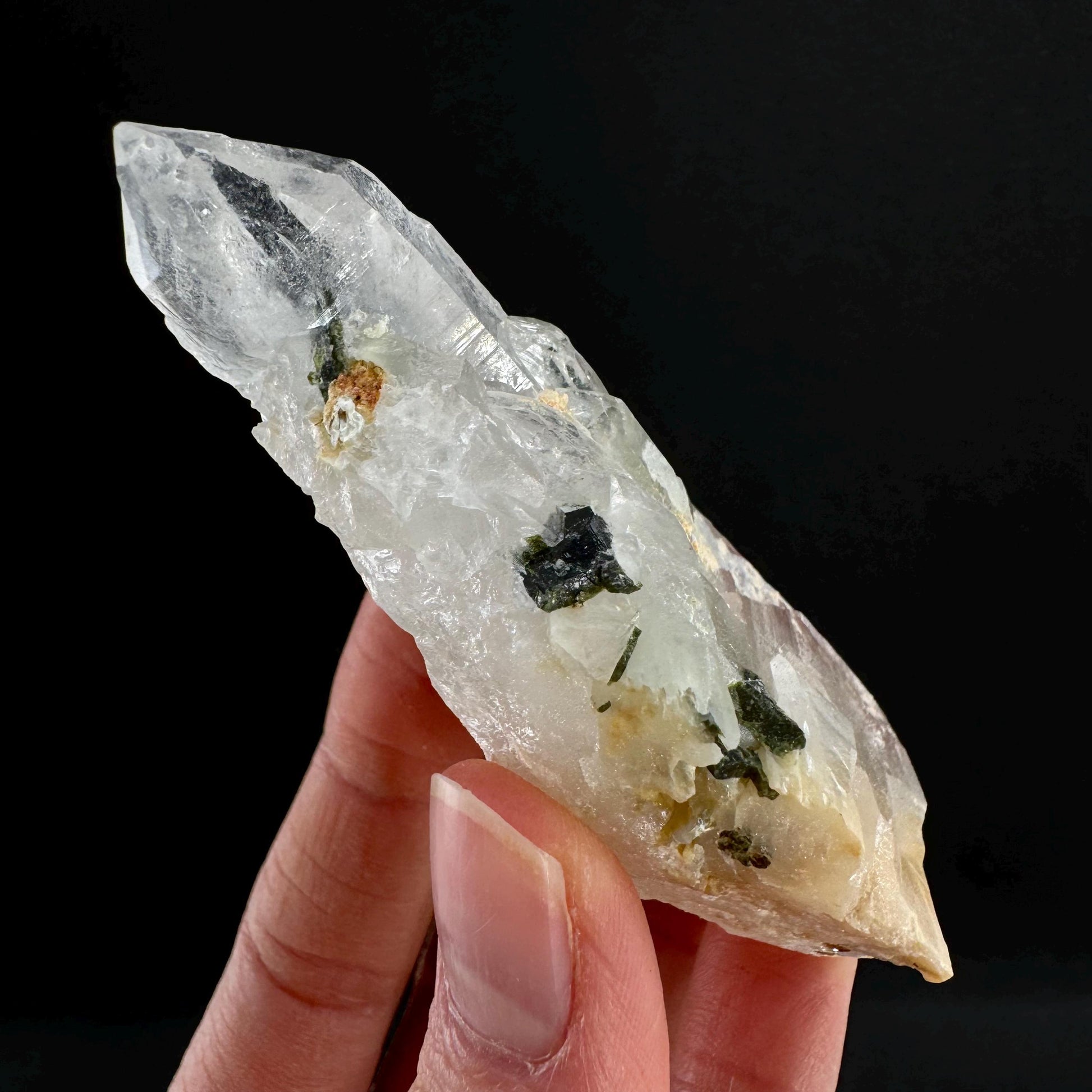 Yellow Bone Quartz & Epidote (Pakistan) | bone quartz, epidote quartz, green epidote, mango quartz