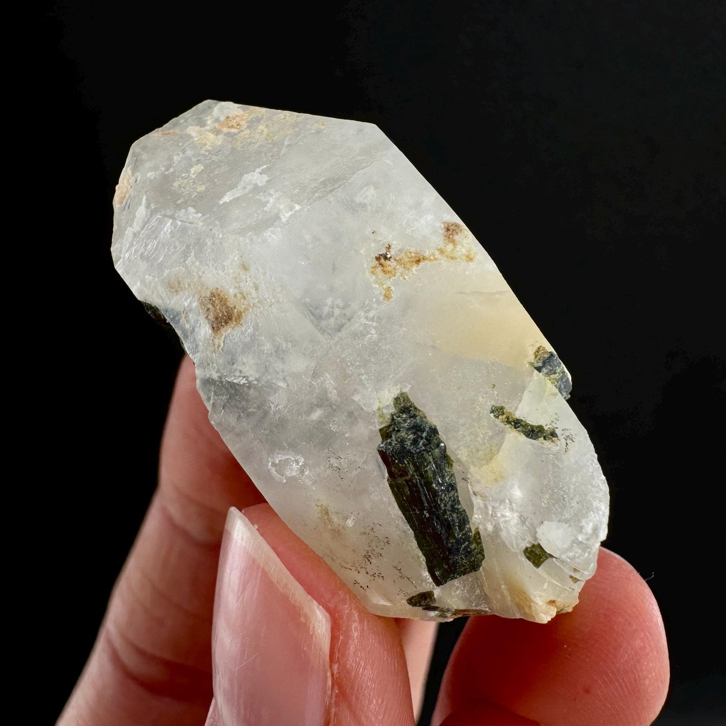 Yellow Bone Quartz & Epidote (Pakistan) | bone quartz, epidote quartz, green epidote, mango quartz
