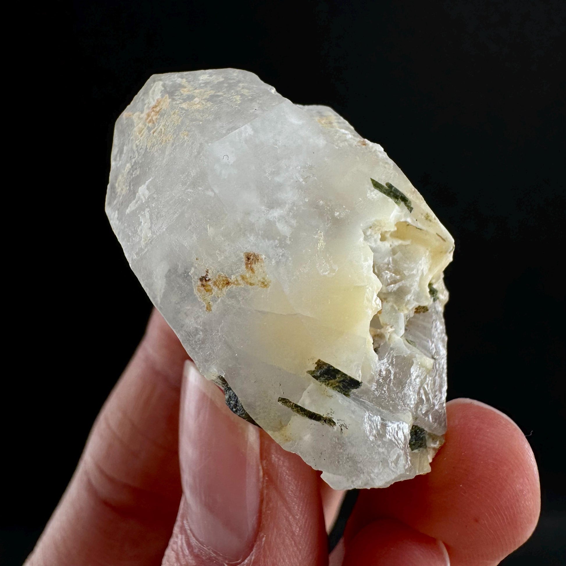 Yellow Bone Quartz & Epidote (Pakistan) | bone quartz, epidote quartz, green epidote, mango quartz