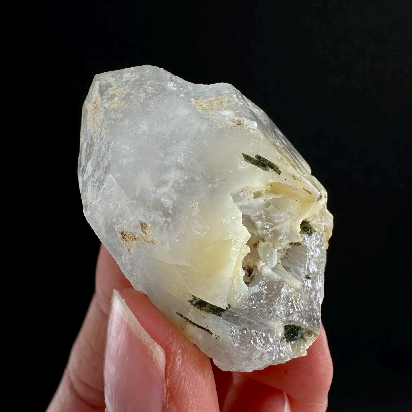 Yellow Bone Quartz & Epidote (Pakistan) | bone quartz, epidote quartz, green epidote, mango quartz