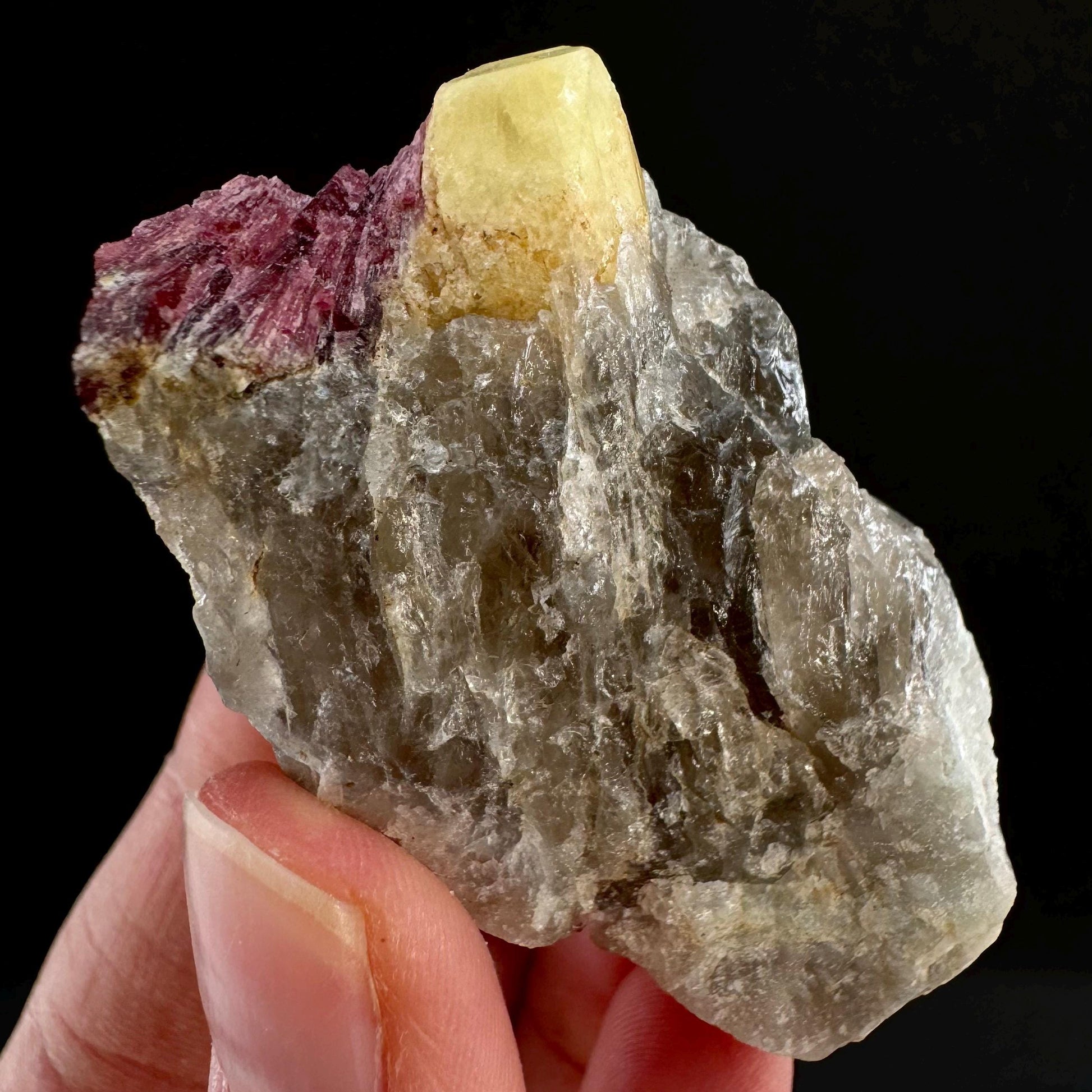 Rare! Londonite with Liddicoatite on Matrix (Madagascar) | rare minerals, mineral specimen, rare crystals
