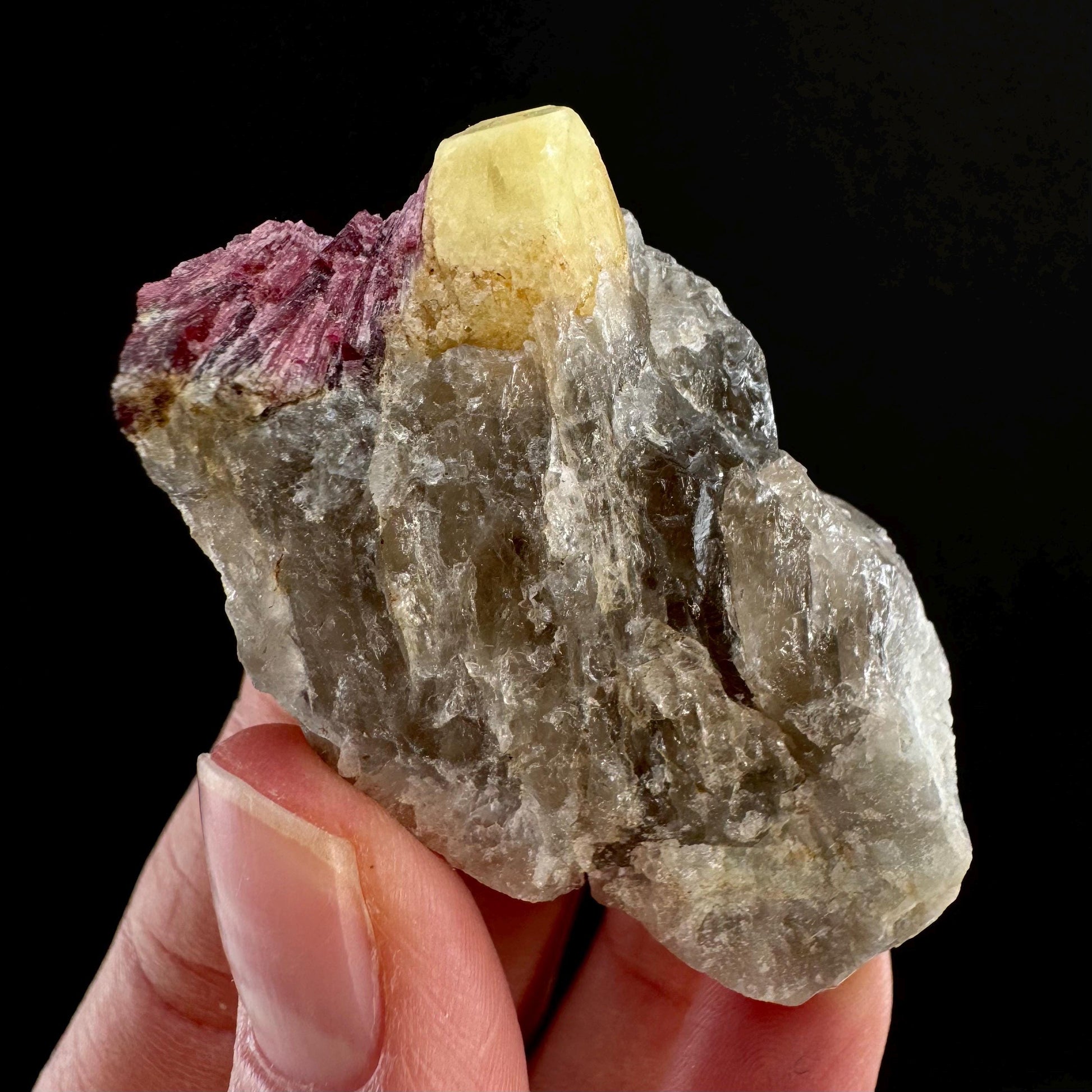 Rare! Londonite with Liddicoatite on Matrix (Madagascar) | rare minerals, mineral specimen, rare crystals