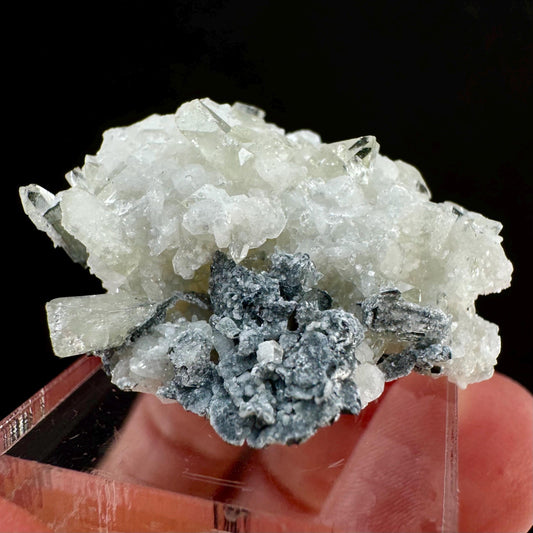 Rare! Herderite & Black Tourmaline on Albite (Pakistan) | green herderite crystal, natural crystals, mineral specimen, herderite on matrix