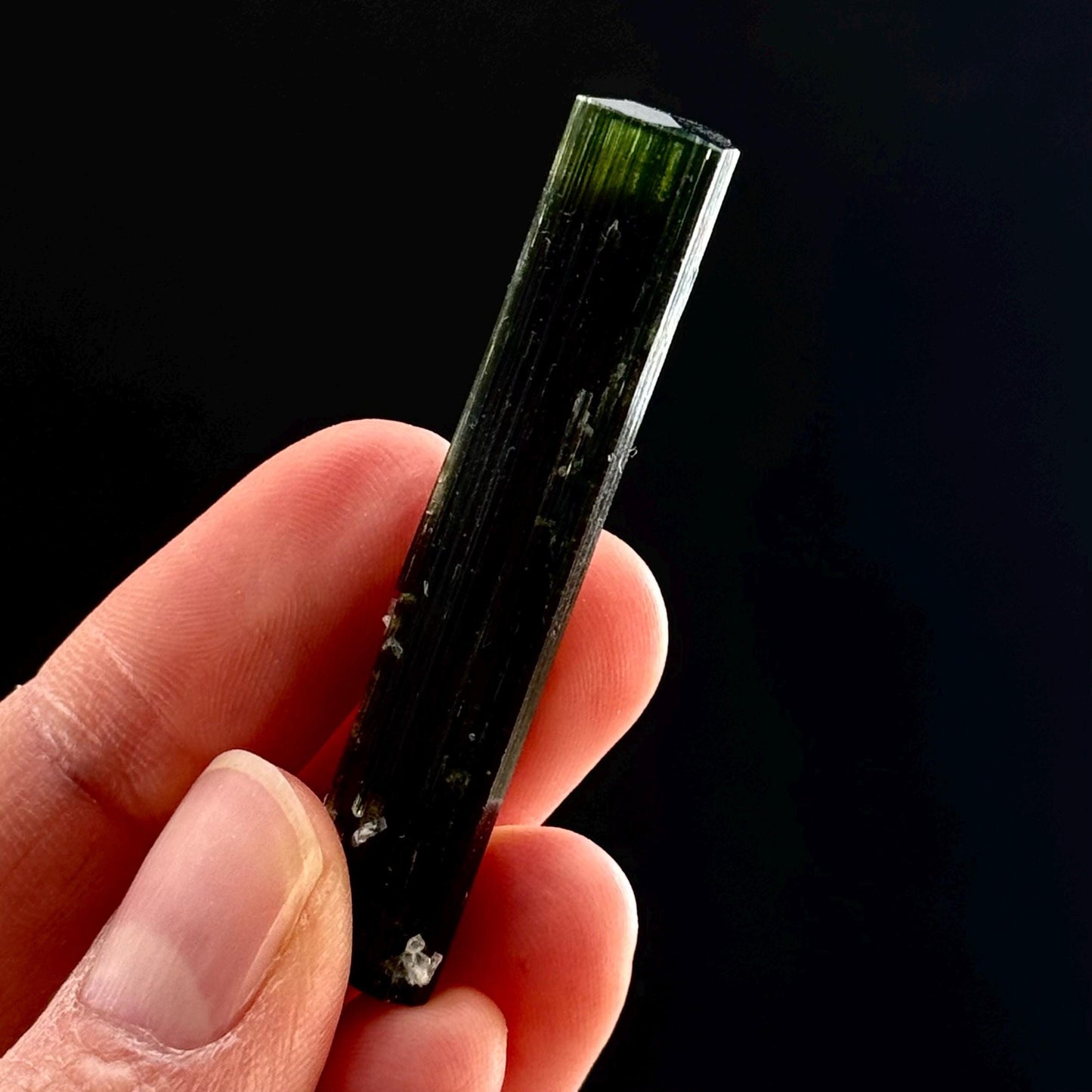 Green Cap Tourmaline with Albite (Pakistan) | raw tourmaline, green tourmaline, tourmaline crystal, rare minerals, rare crystals