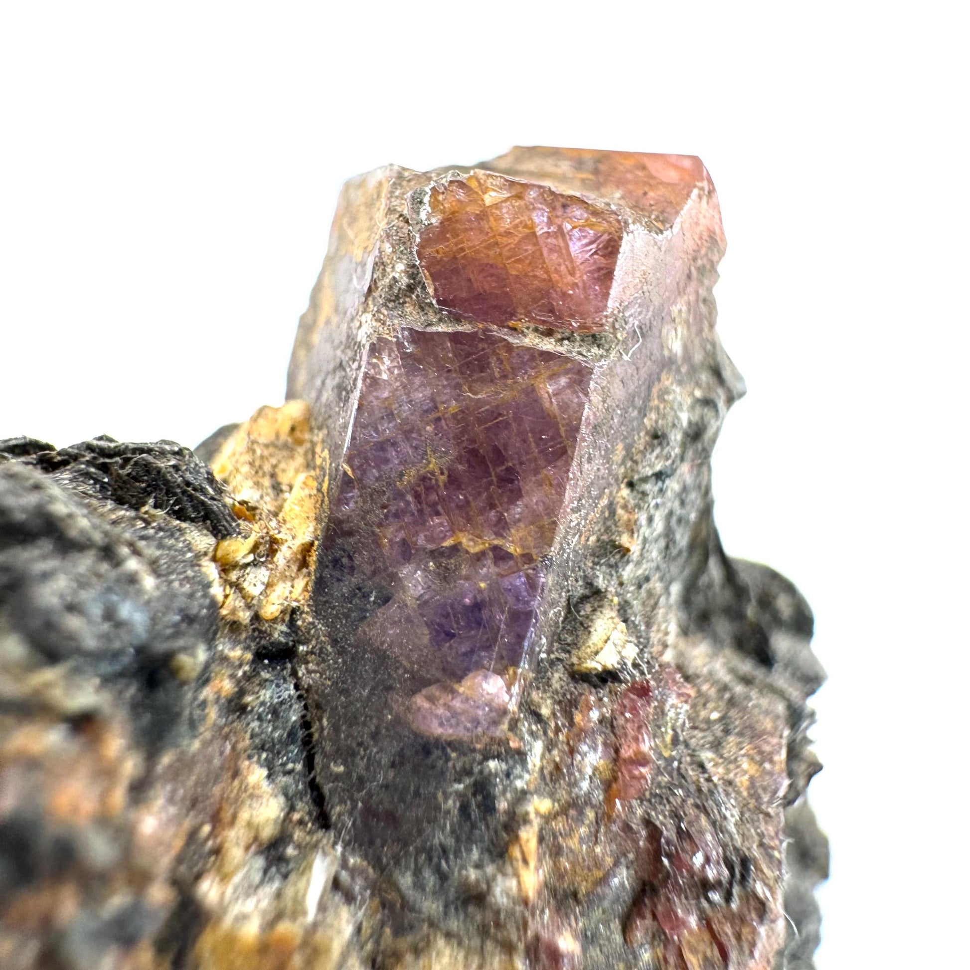 Sapphire on Matrix (Madagascar) | natural blue sapphire, purple sapphire, corundum var. sapphire, mineral specimen, rare crystals