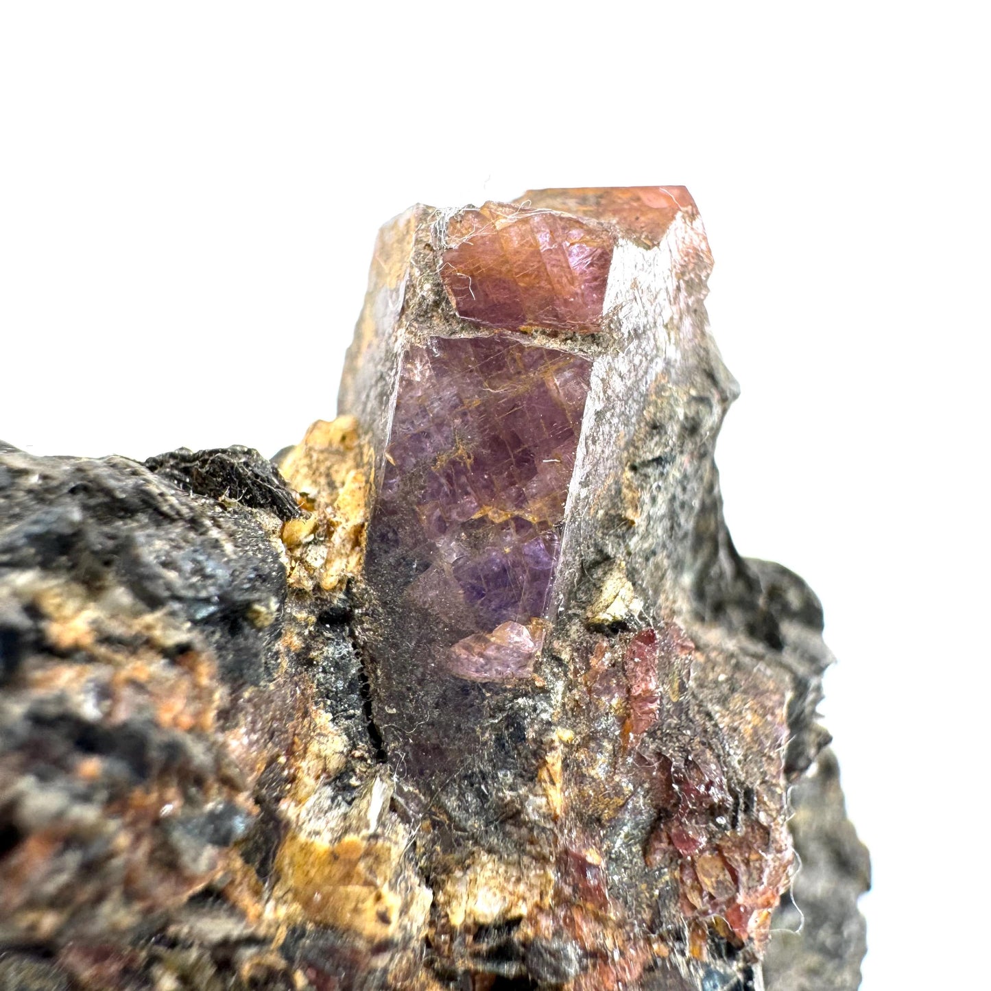 Sapphire on Matrix (Madagascar) | natural blue sapphire, purple sapphire, corundum var. sapphire, mineral specimen, rare crystals