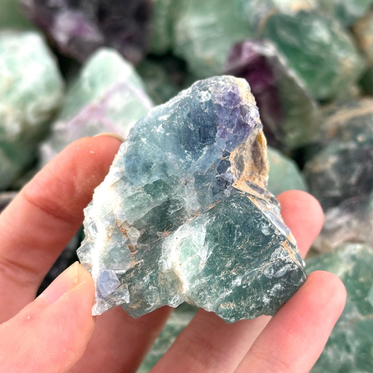 Raw Fluorite Chunk (Namibia) | fluorite cluster, rainbow fluorite, green fluorite, raw crystals, mineral specimen