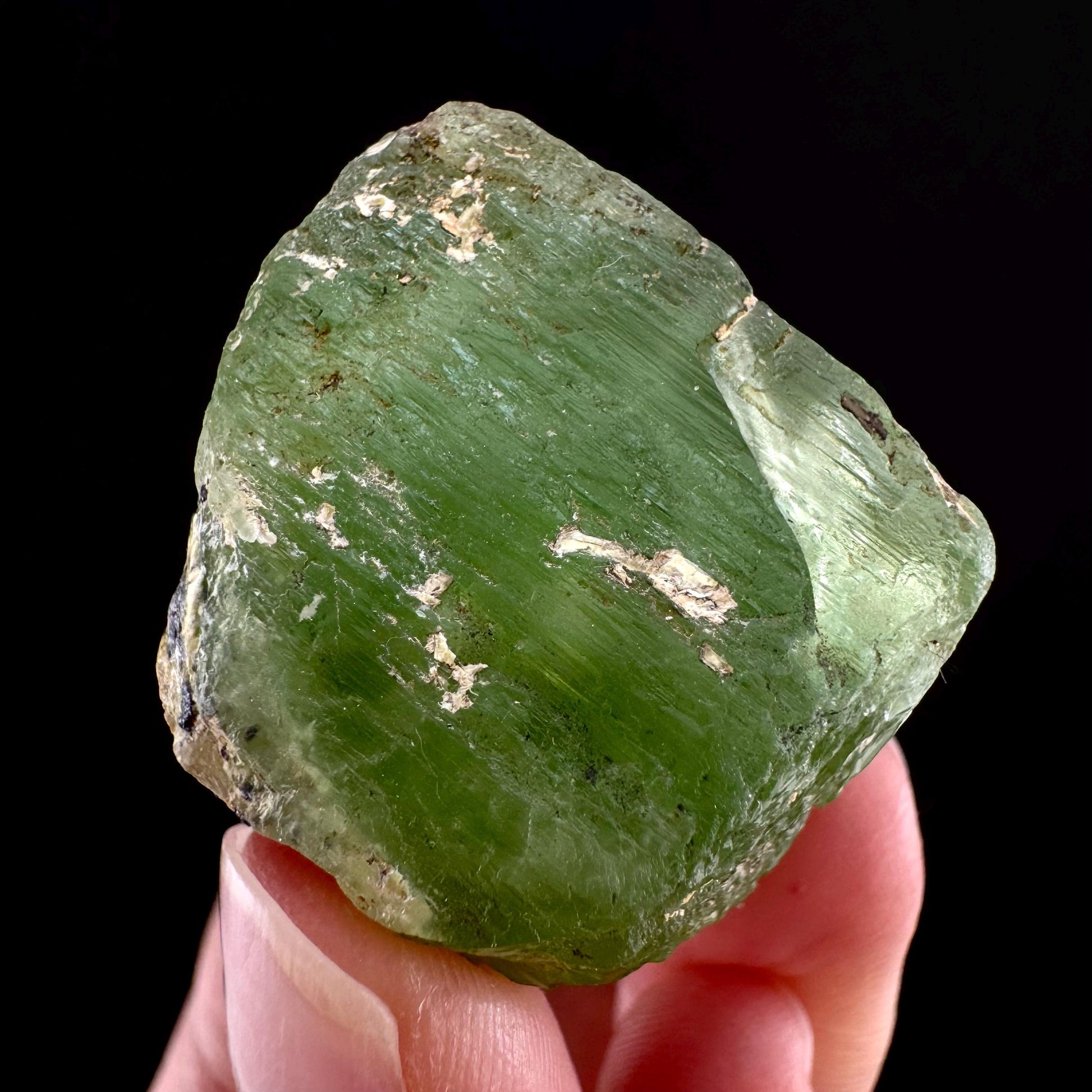 Naturally terminated peridot crystal (Pakistan) | raw peridot, natural peridot, peridot crystal, peridot point