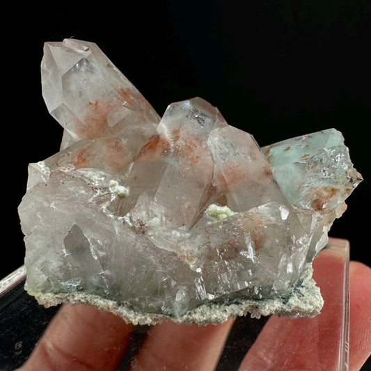 Rare! Ajoite, Copper, & Kaolinite Included Quartz (South Africa) | ajoite quartz, blue quartz, rare minerals, terminated ajoite quartz