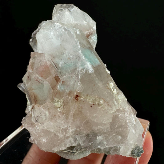 Rare! Ajoite, Copper, & Kaolinite Included Quartz (South Africa) | ajoite quartz, blue quartz, rare minerals, terminated ajoite quartz